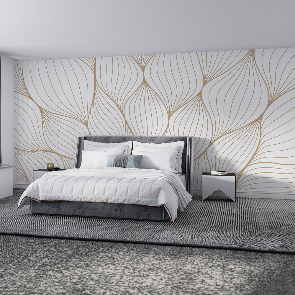 Radiant Petals Drawn Wallpaper.