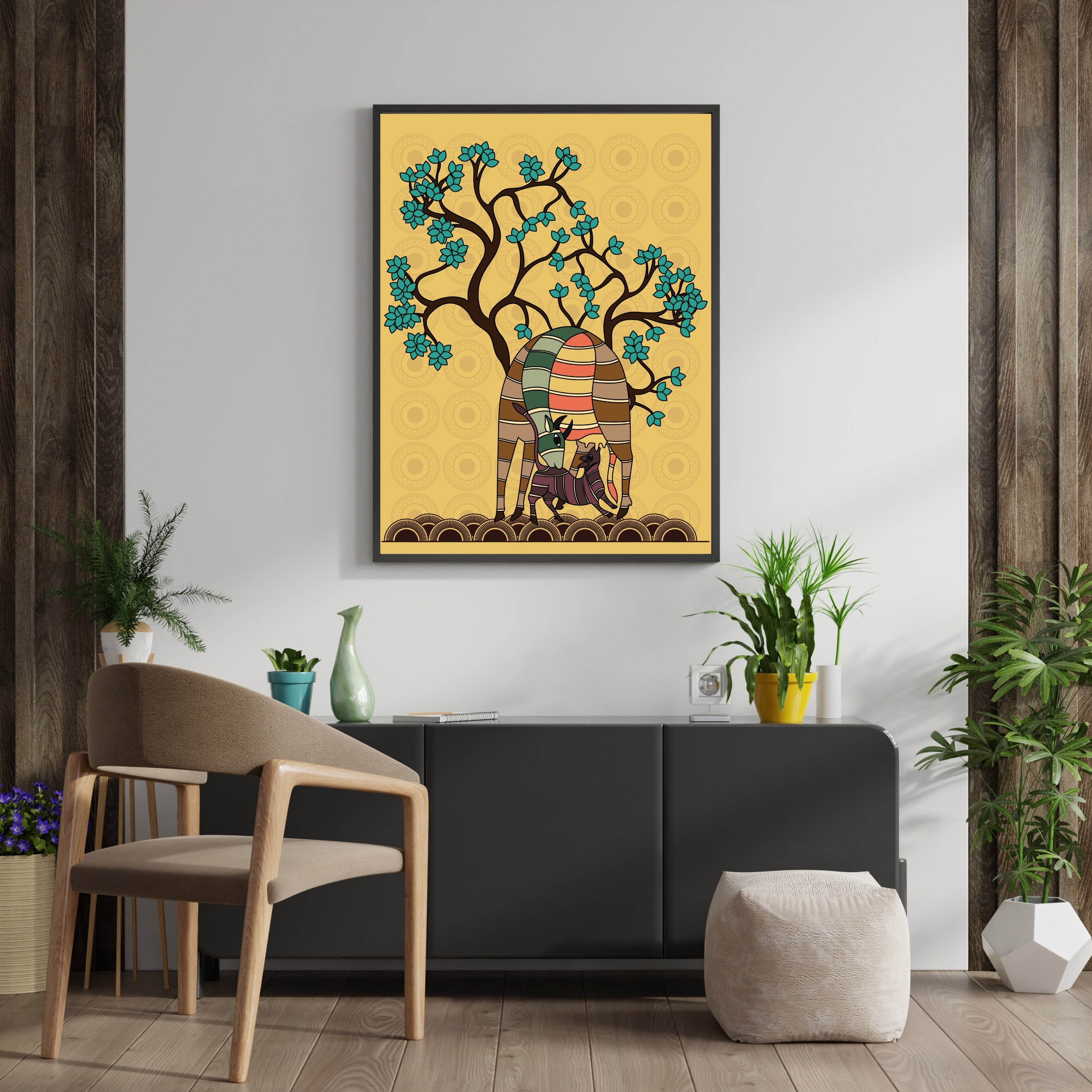 Mother’s Love Abstract Krutik Canvas Painting.