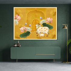 Pichwai Cow Painting in Gloden Grace.