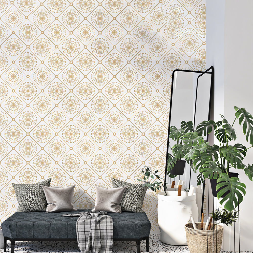 Classic Charm Off-White Vintage Wallpaper.
