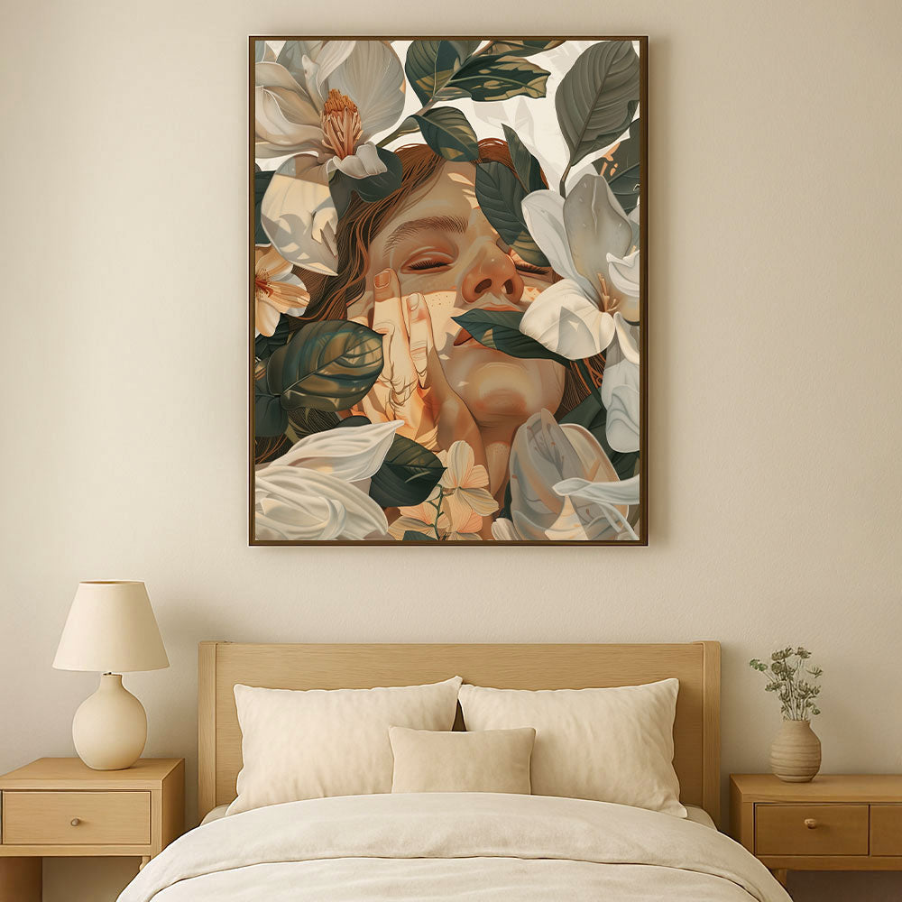 Blooming Solace – A Feminine Art Painting by Krutik.
