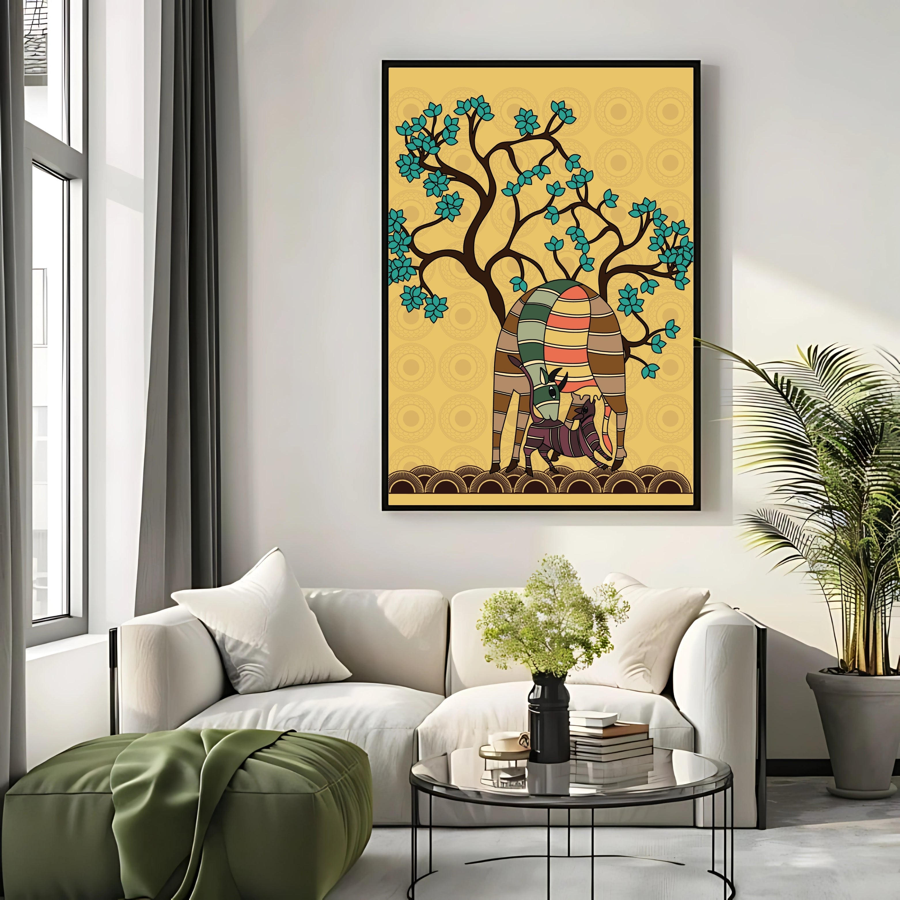 Mother’s Love Abstract Krutik Canvas Painting.