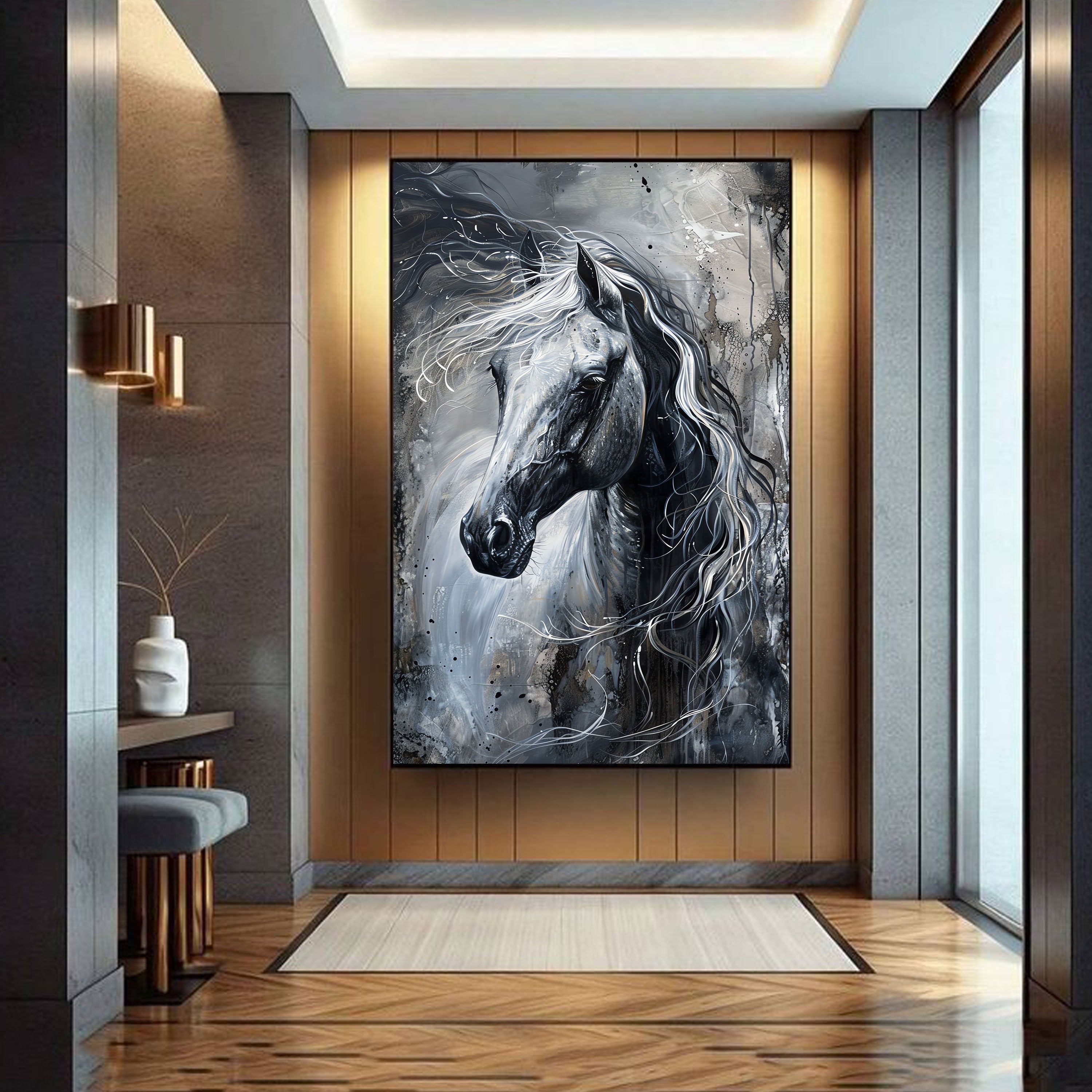 Ethereal Spirits: Abstract Horse Portrait by Krutik