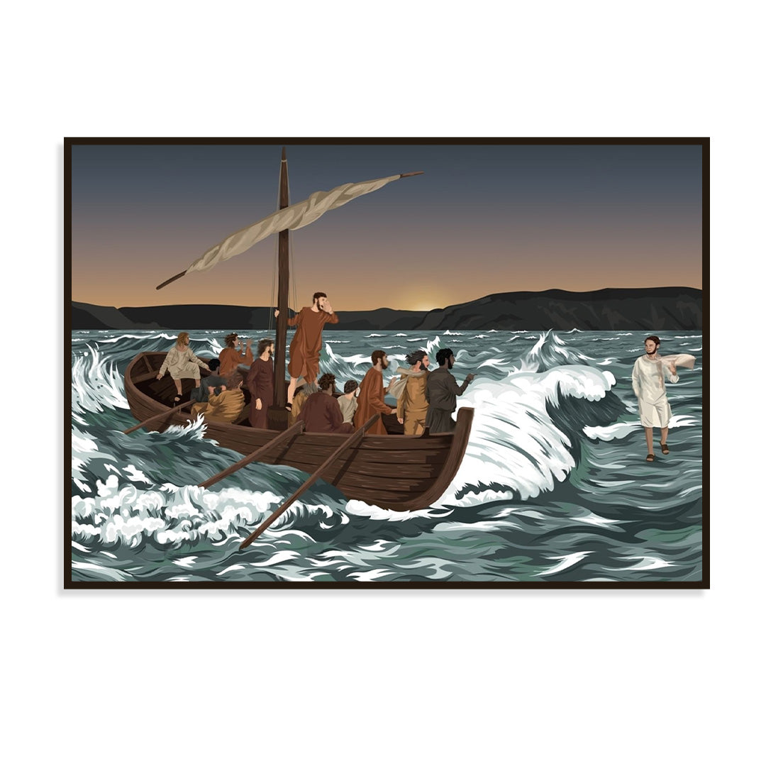 Jesus Walks on Water: Faith Amidst the Storm.