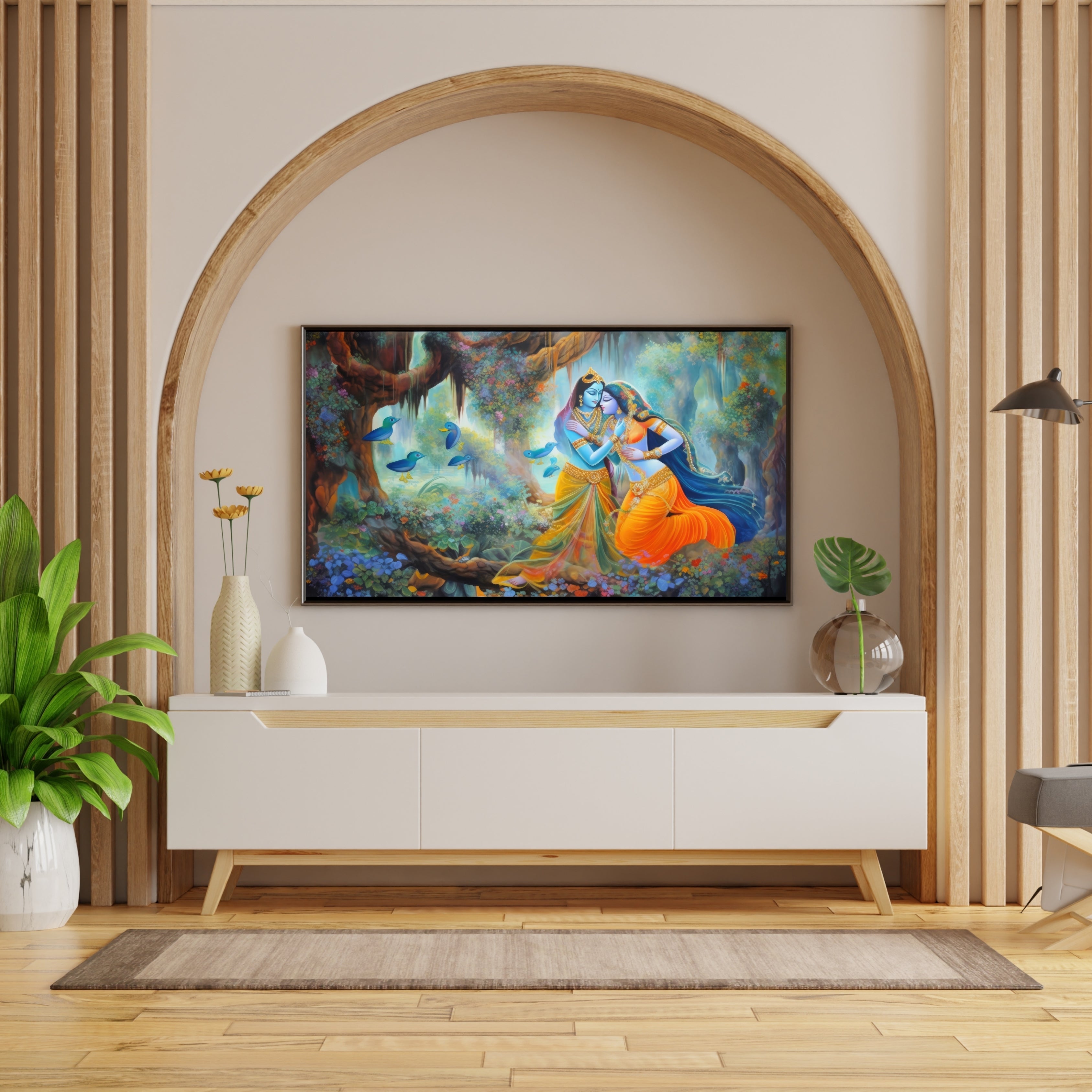 Radha Krishna Krutik Canvas Painting.