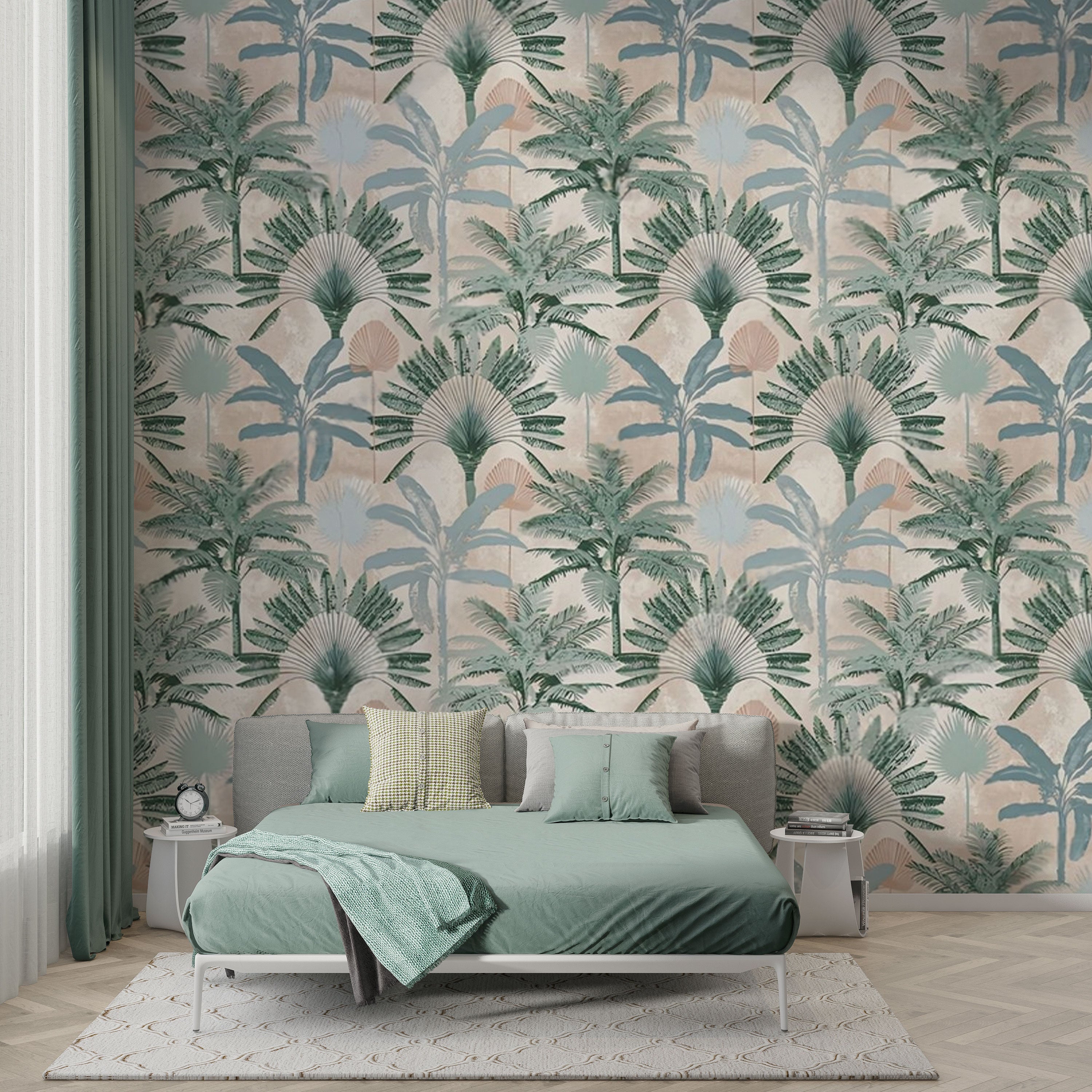 Tropical Mirage – Palm Grove Wallpaper by Krutik
