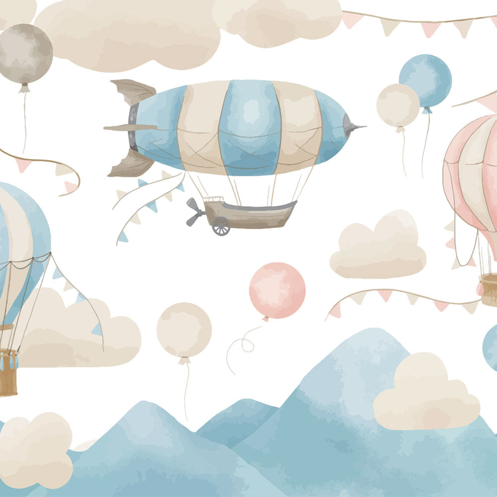 Dreamy Sky Adventure – Hot Air Balloon Wallpaper for Kids.