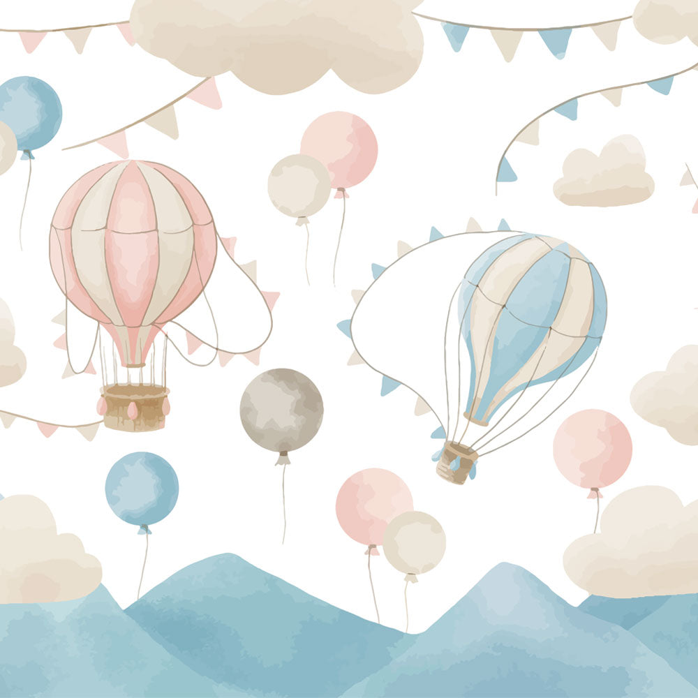Dreamy Sky Adventure – Hot Air Balloon Wallpaper for Kids