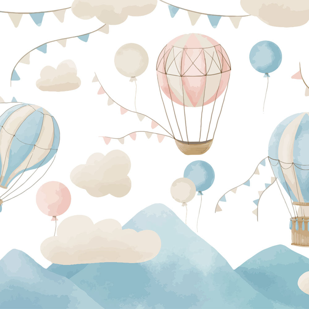 Dreamy Sky Adventure – Hot Air Balloon Wallpaper for Kids.