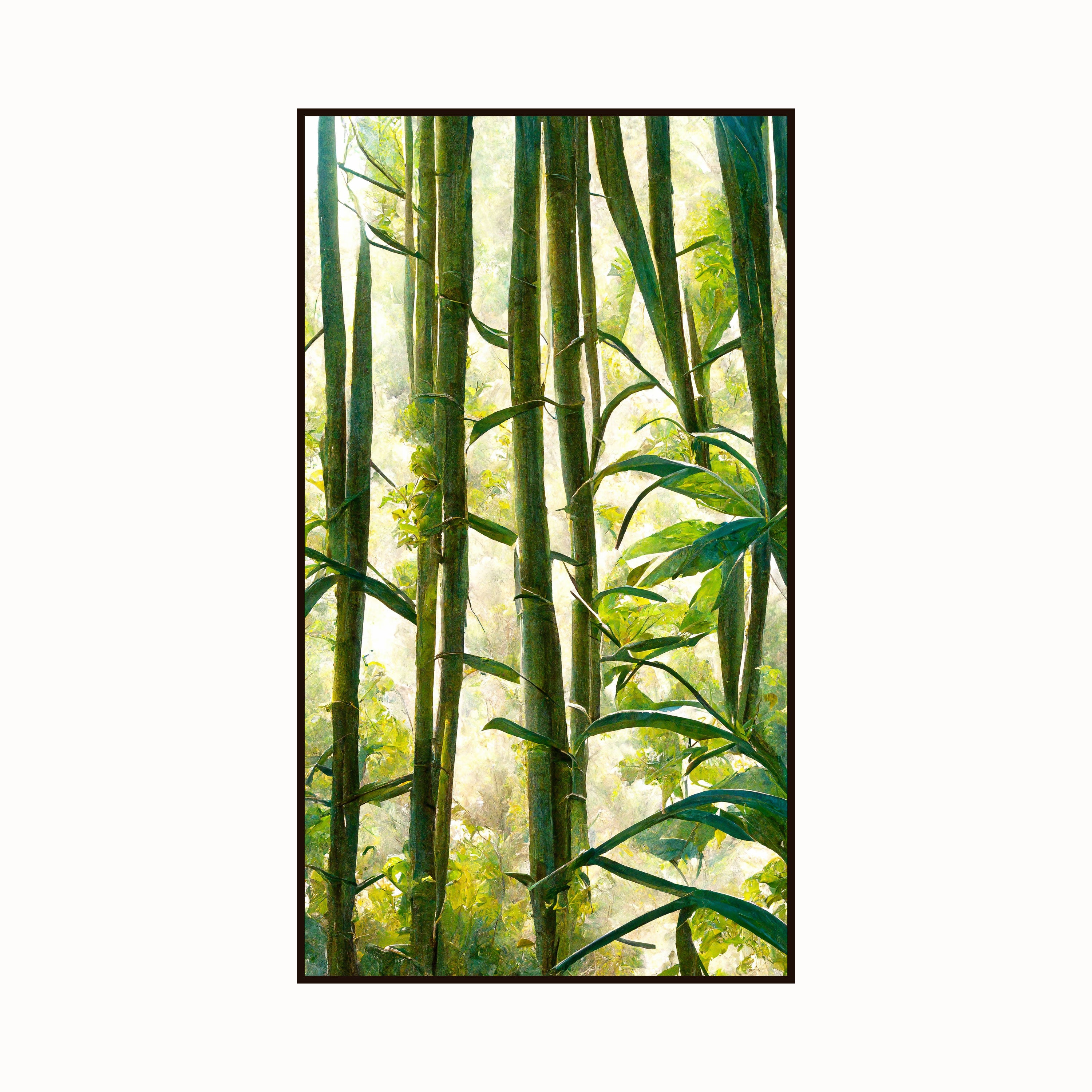 Bamboo Forest Canvas Painting – Tranquil Nature Wall Painting for Home