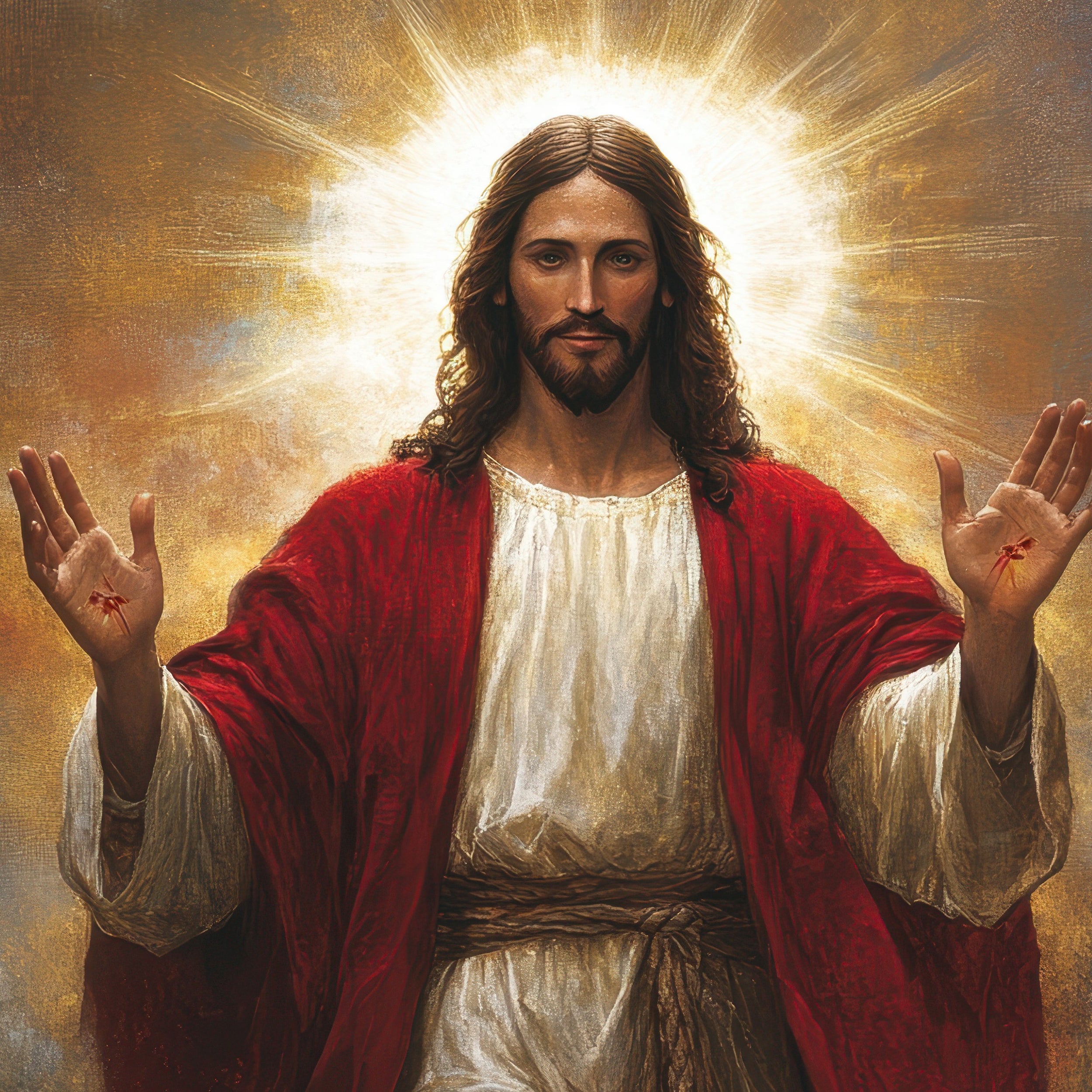 Jesus Christ Blessing Wall Painting - Christian Home Decor & Church wall art