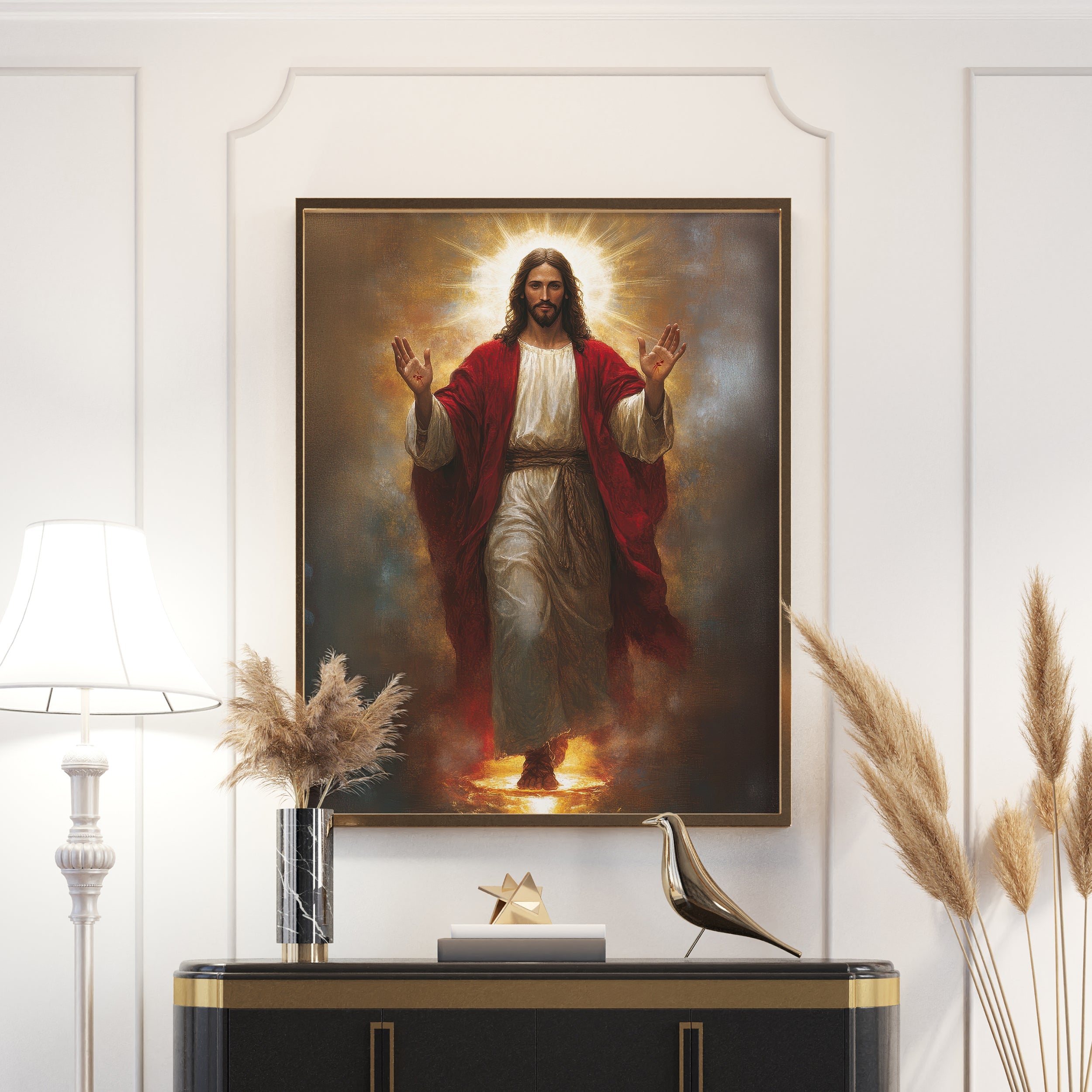 Jesus Christ Blessing Wall Painting - Christian Home Decor & Church wall art