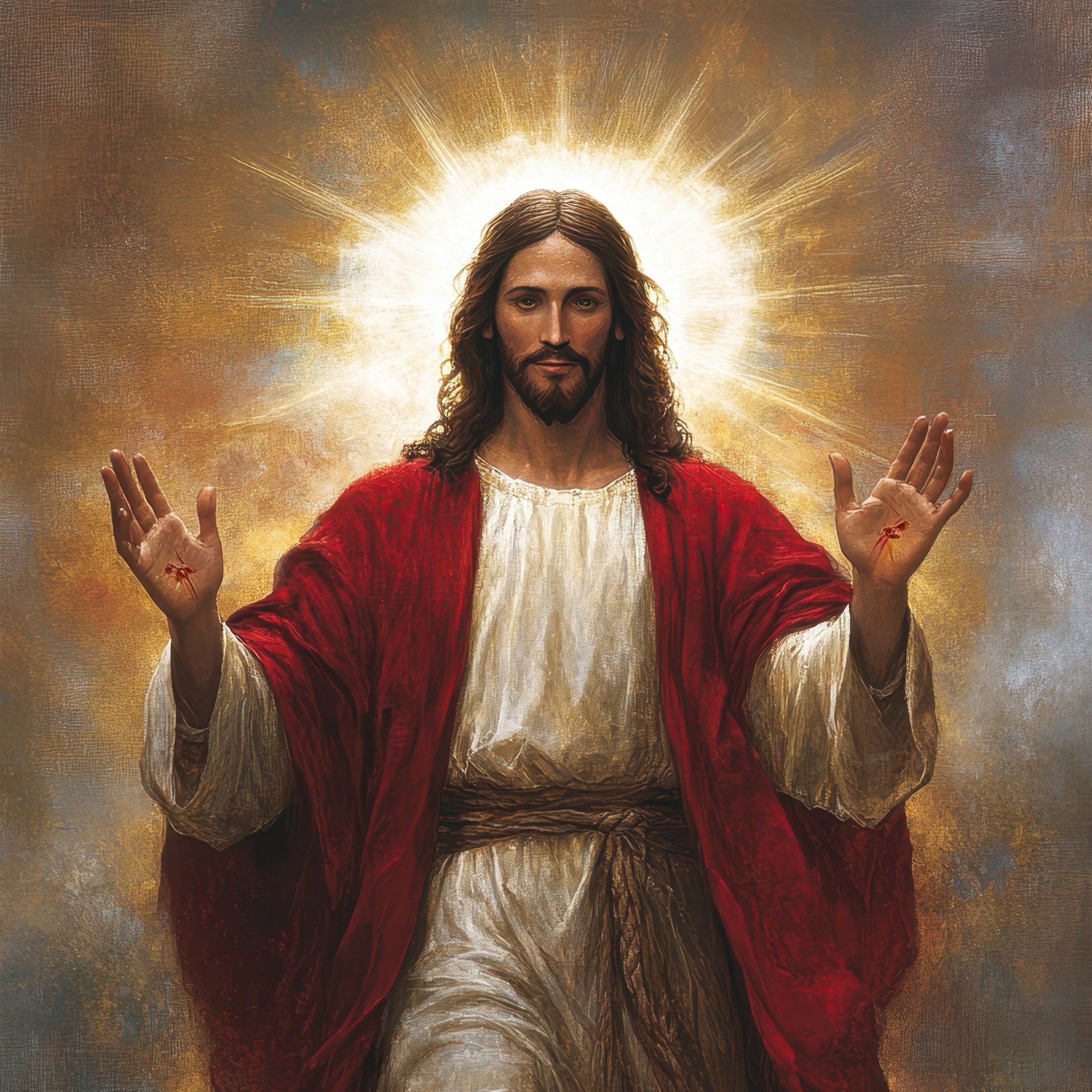 Jesus Christ Blessing Wall Painting - Christian Home Decor & Church wall art