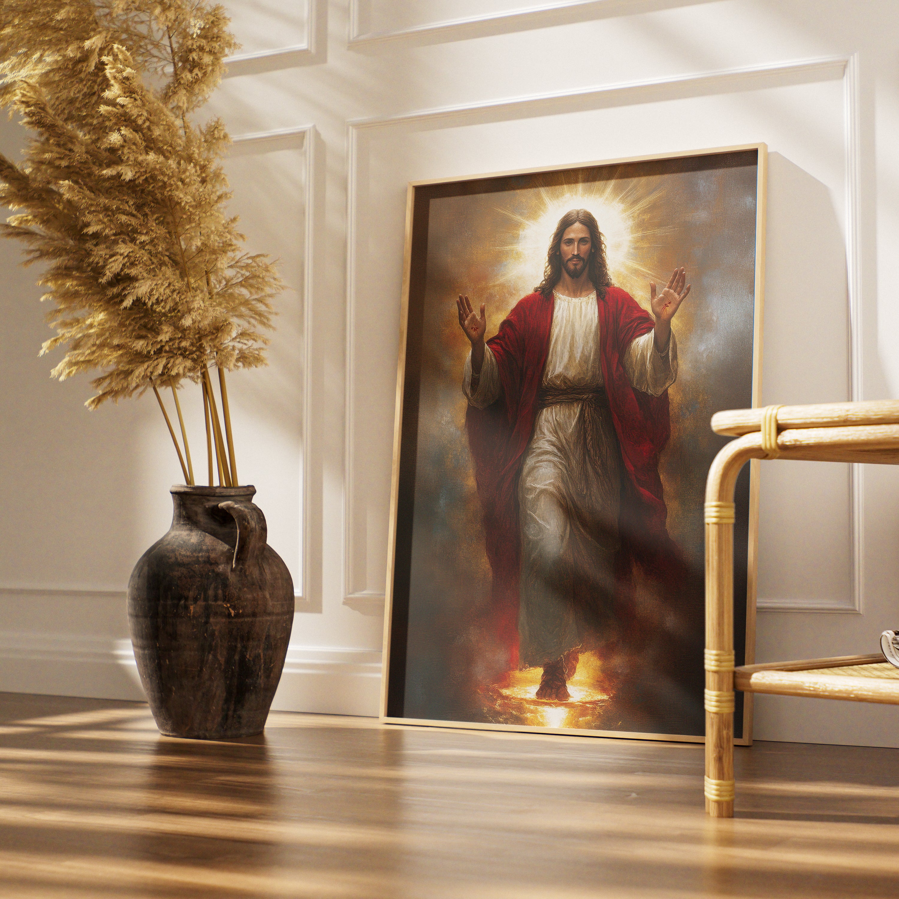 Jesus Christ Blessing Wall Painting - Christian Home Decor & Church wall art