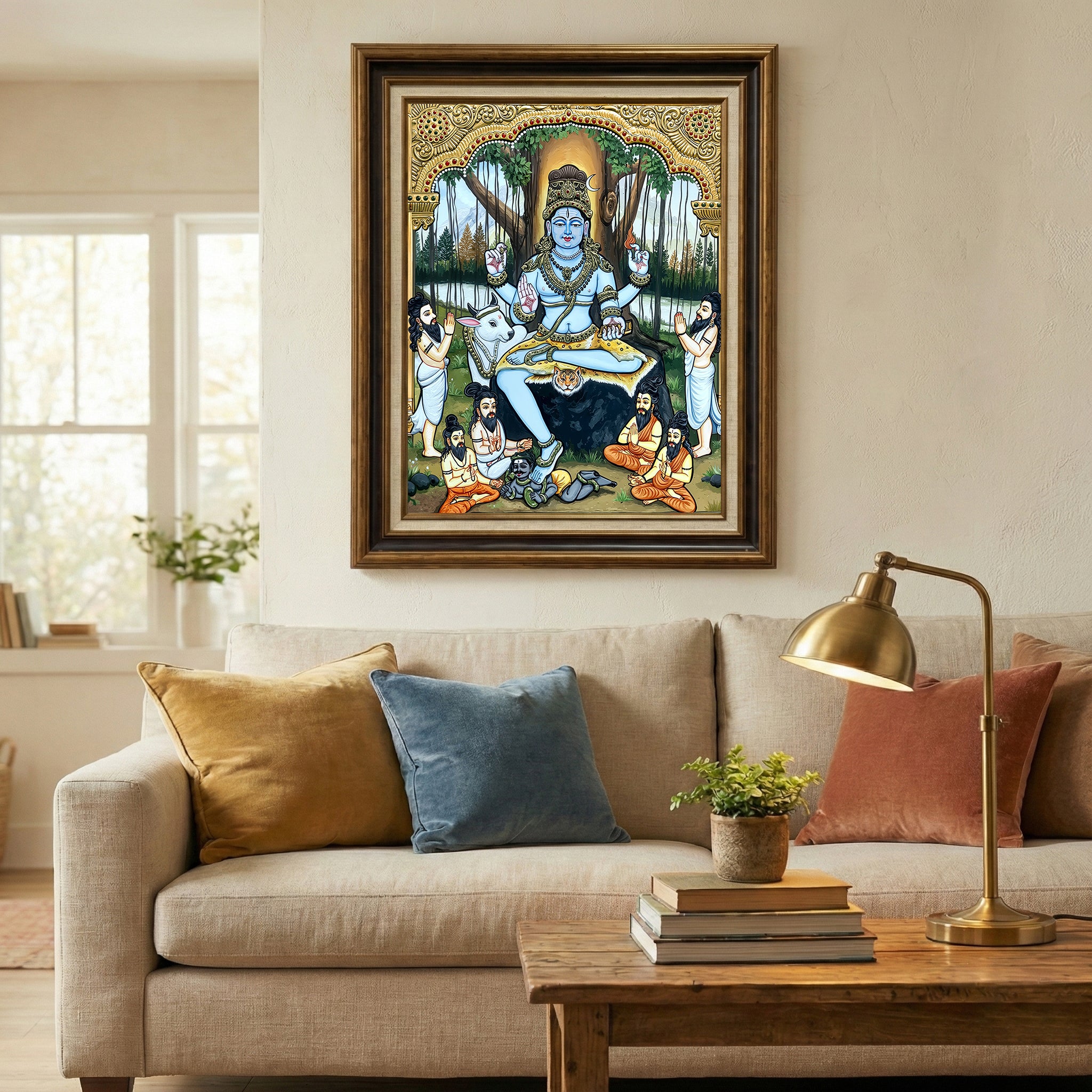 Dakshinamurti Shiva Painting – Traditional Art of Shiva as the Divine Teacher