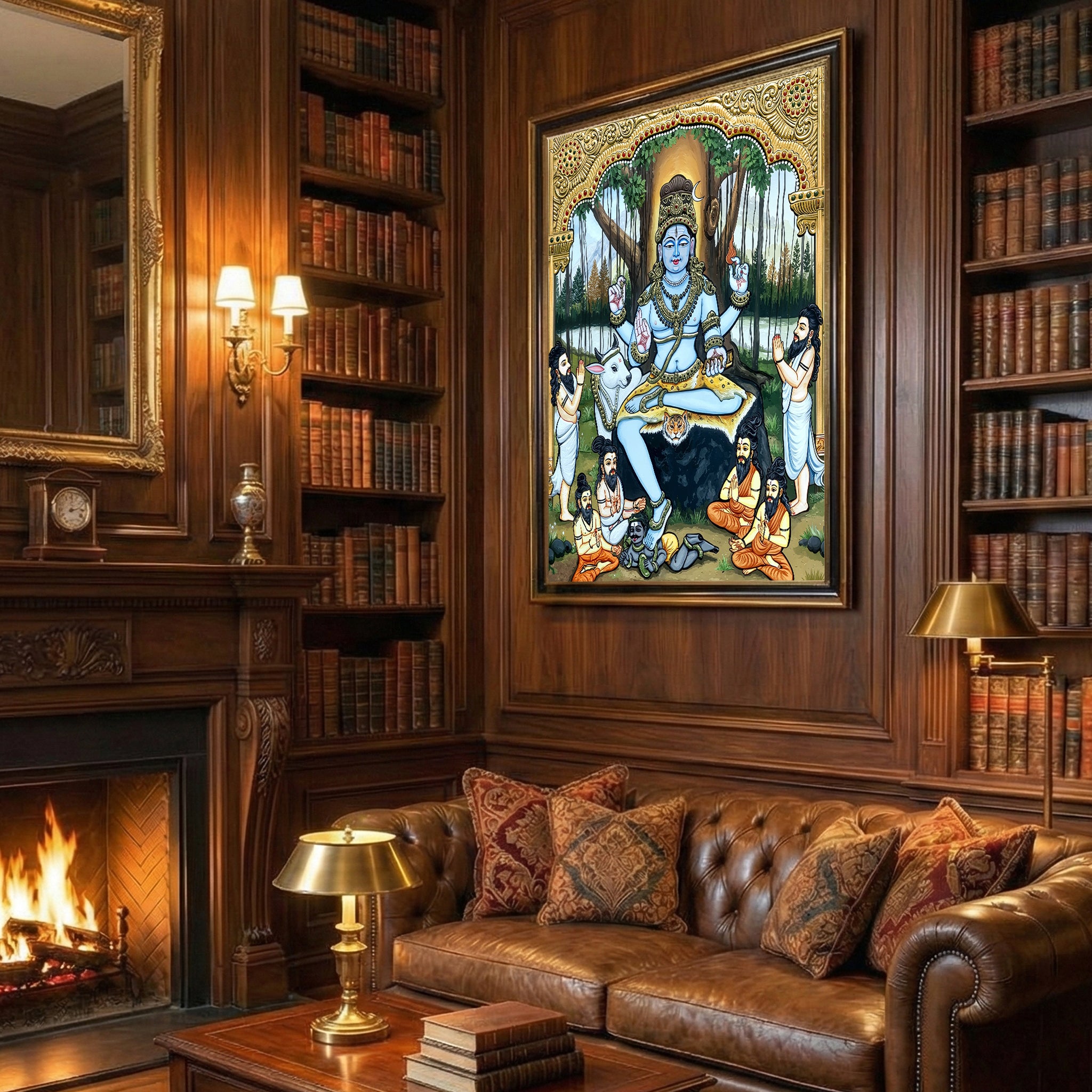 Dakshinamurti Shiva Painting – Traditional Art of Shiva as the Divine Teacher