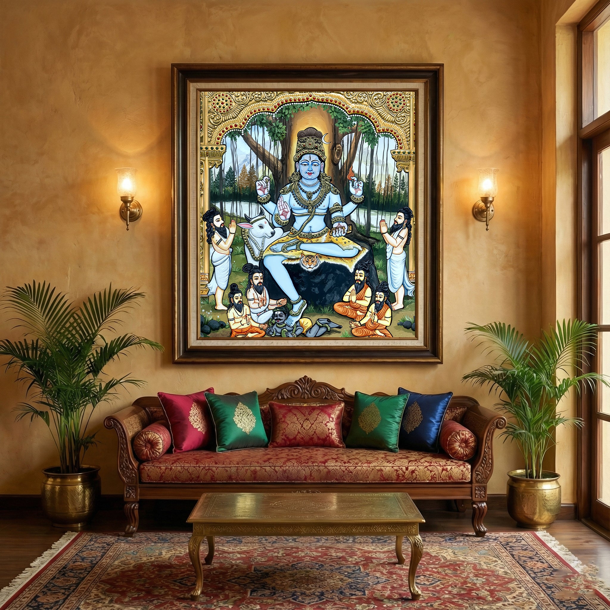 Dakshinamurti Shiva Painting – Traditional Art of Shiva as the Divine Teacher