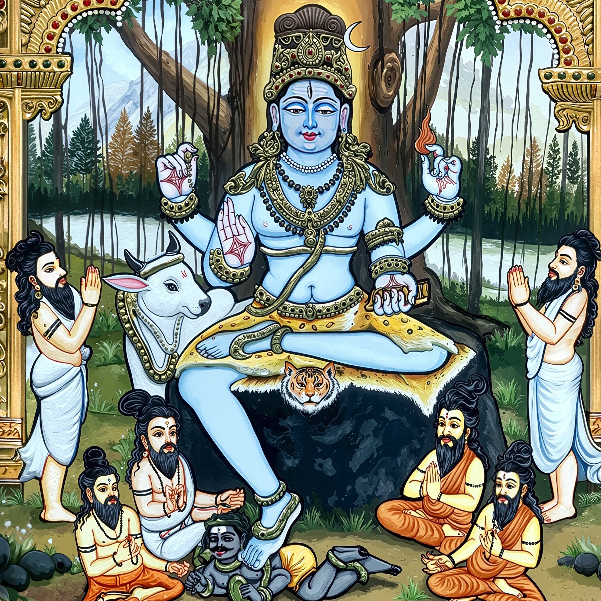 Dakshinamurti Shiva Painting – Traditional Art of Shiva as the Divine Teacher