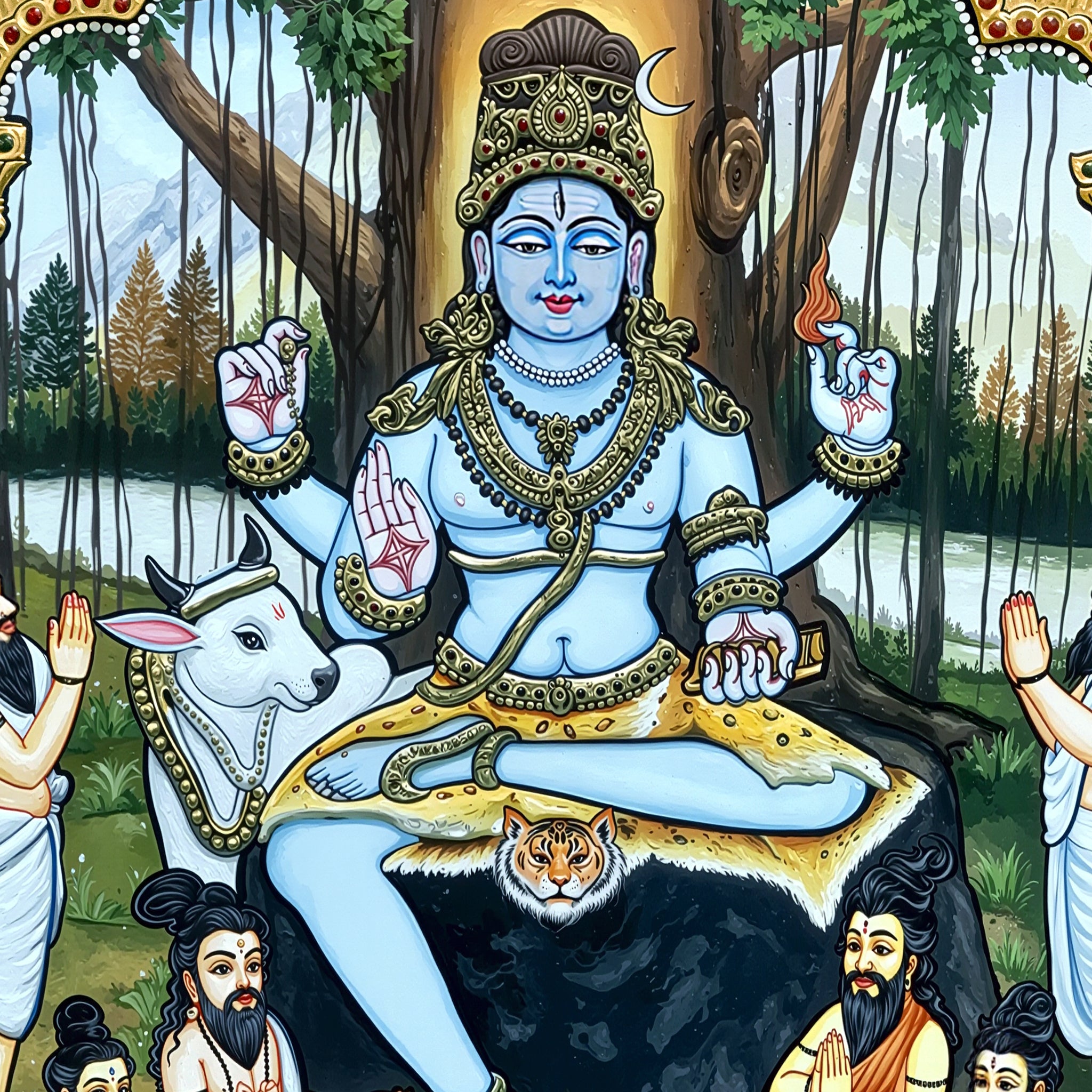 Dakshinamurti Shiva Painting – Traditional Art of Shiva as the Divine Teacher