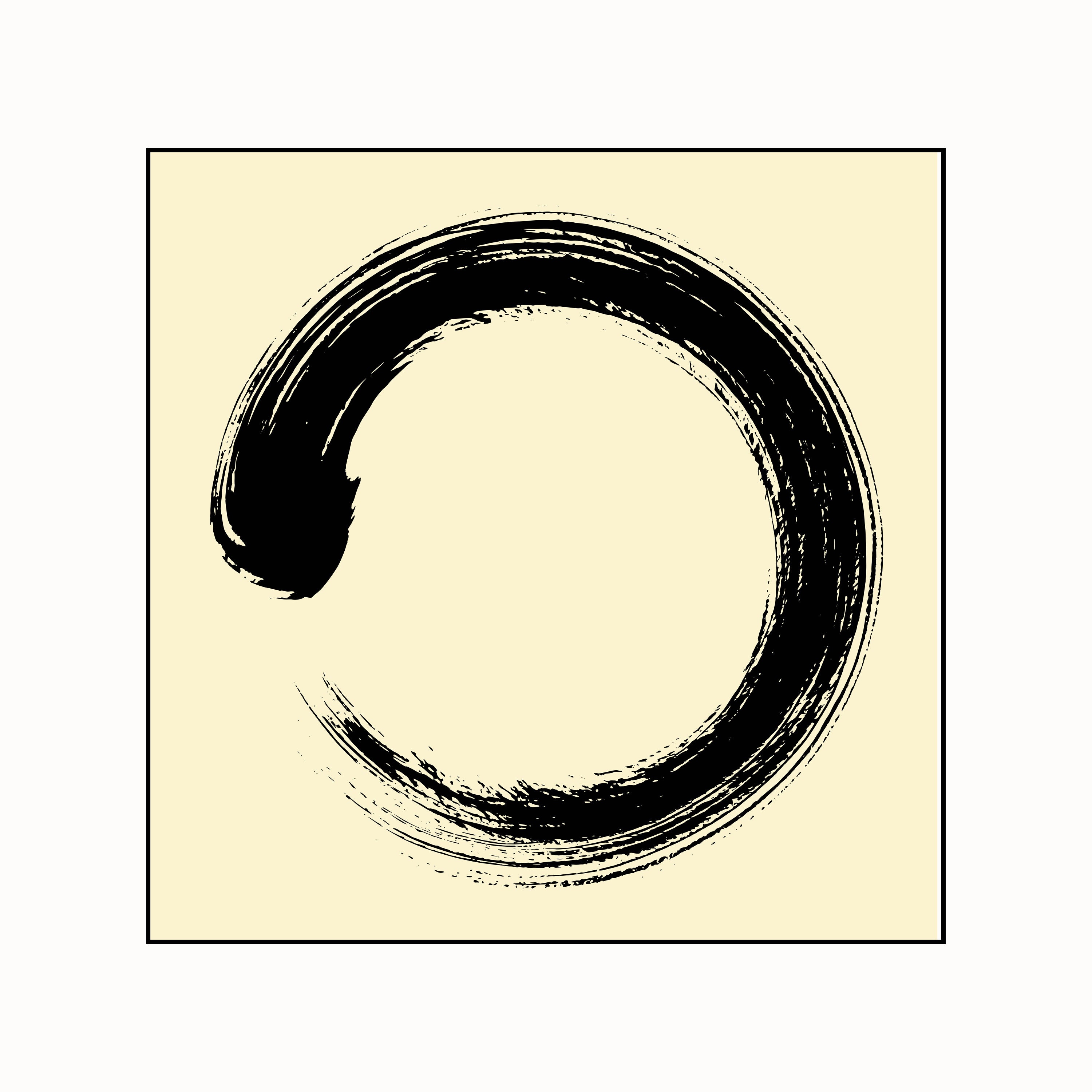 Enso Zen Circle Canvas Painting – Minimalist Spiritual Wall Art.