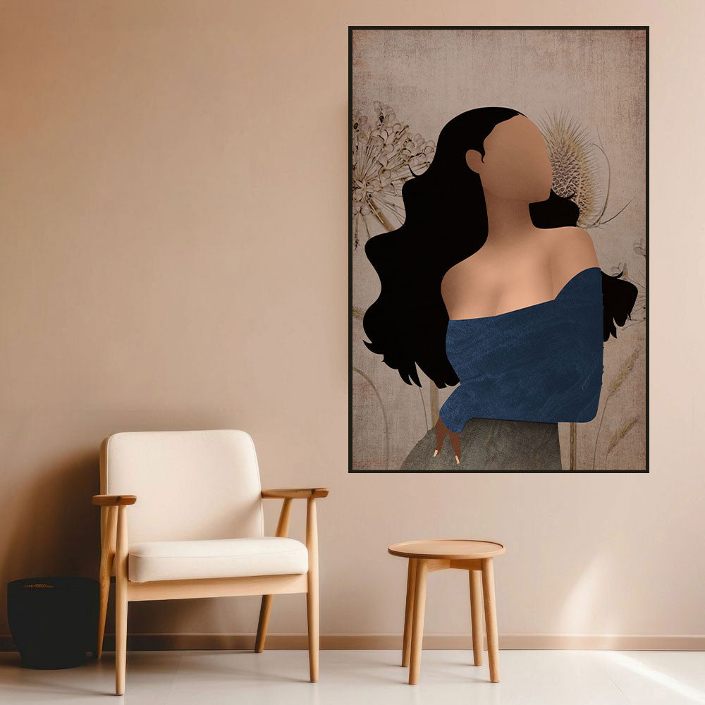 Modern Woman Canvas Painting – Minimalist Feminine Wall Art for Home.