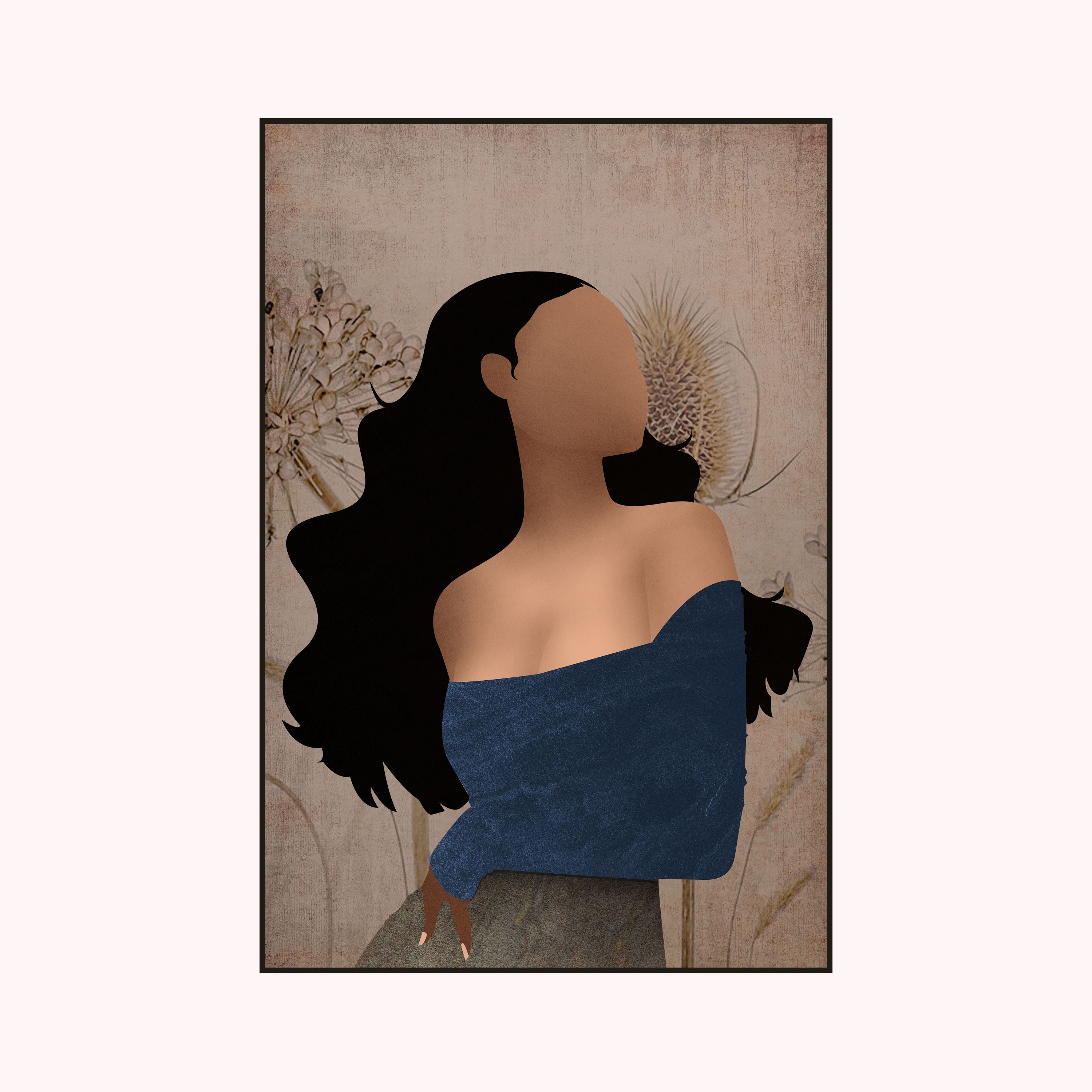 Modern Woman Canvas Painting – Minimalist Feminine Wall Art for Home.