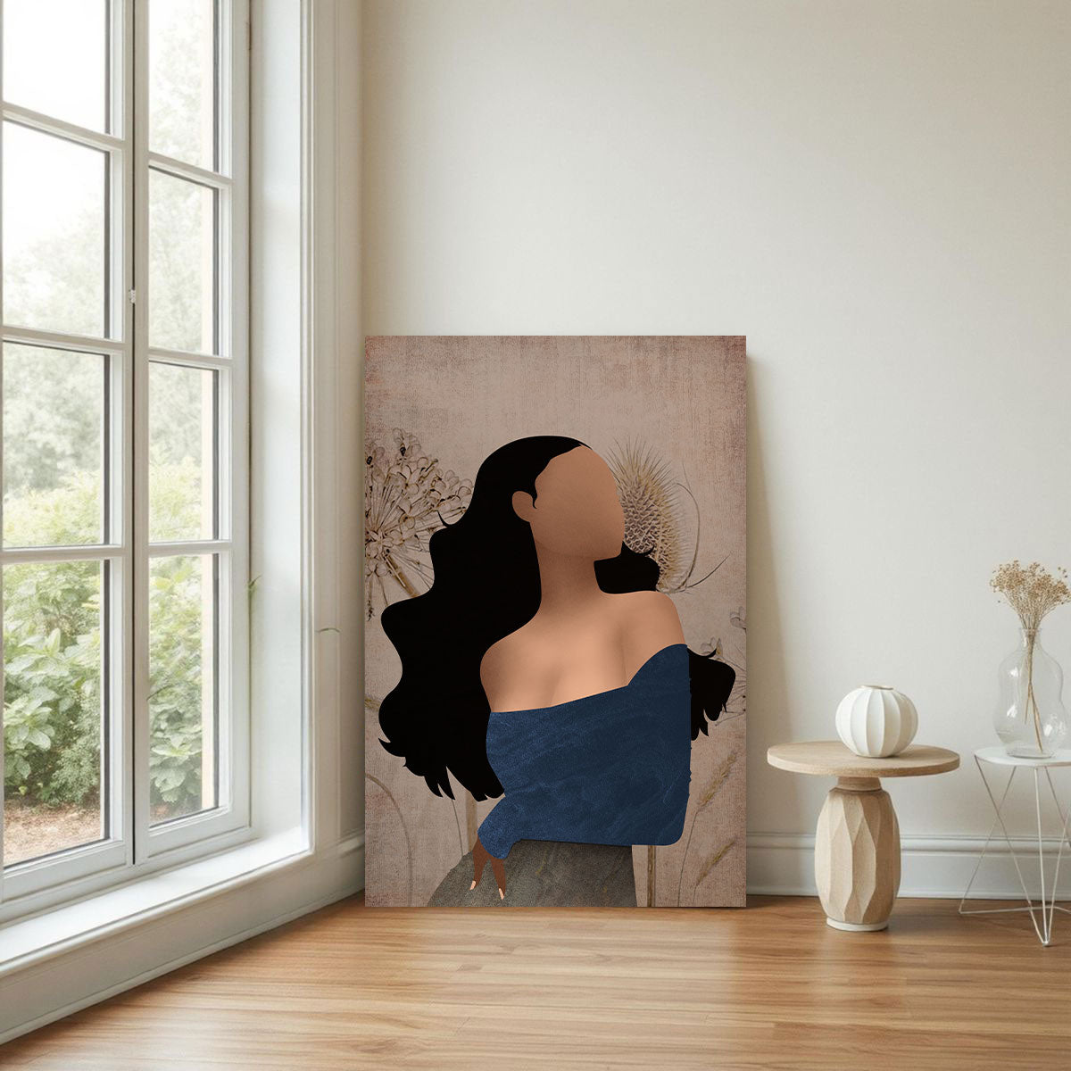 Modern Woman Canvas Painting – Minimalist Feminine Wall Art for Home.