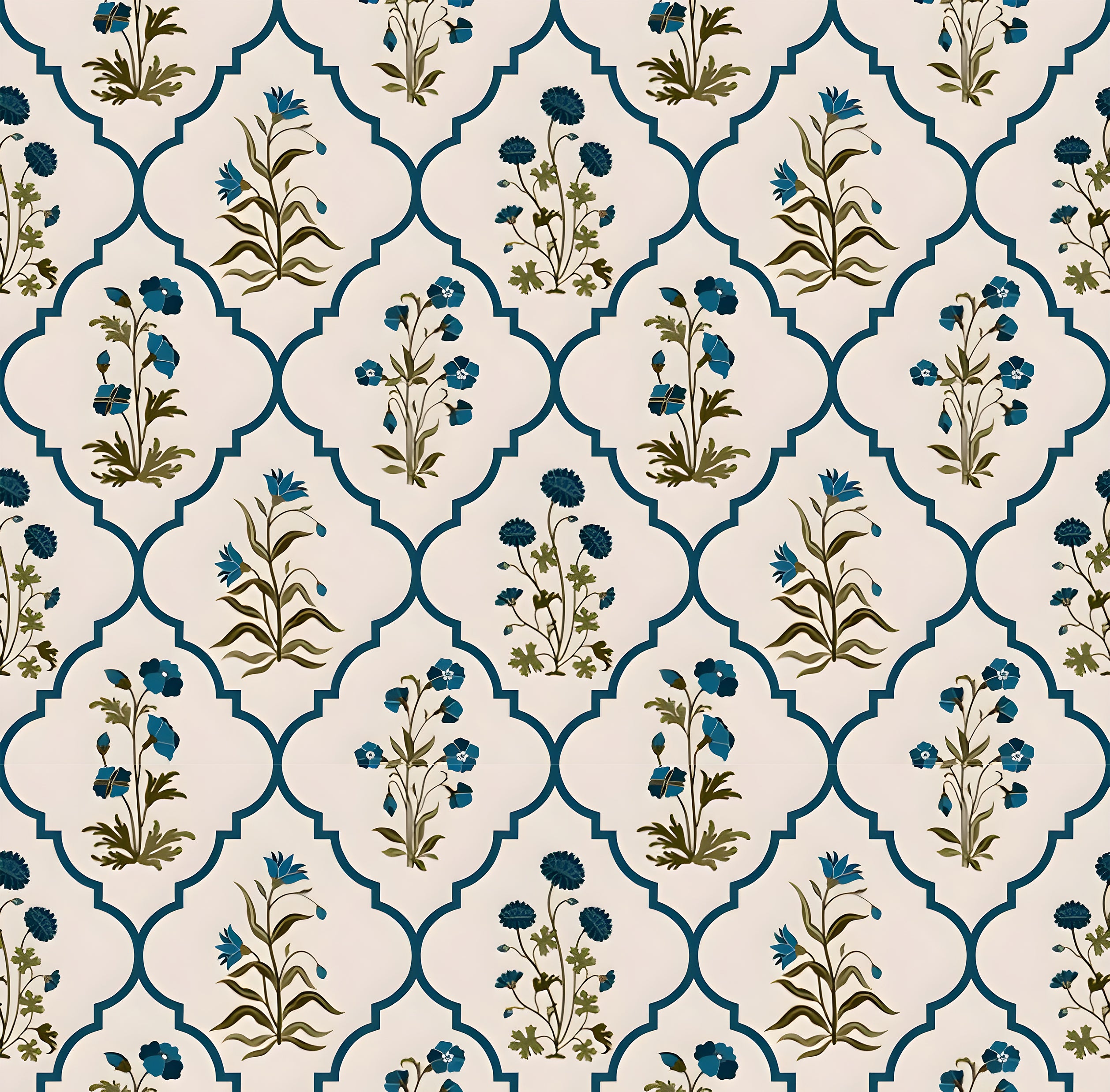 Floral Arch Pattern Wallpaper | Elegant Botanical Wall Design – Krutik