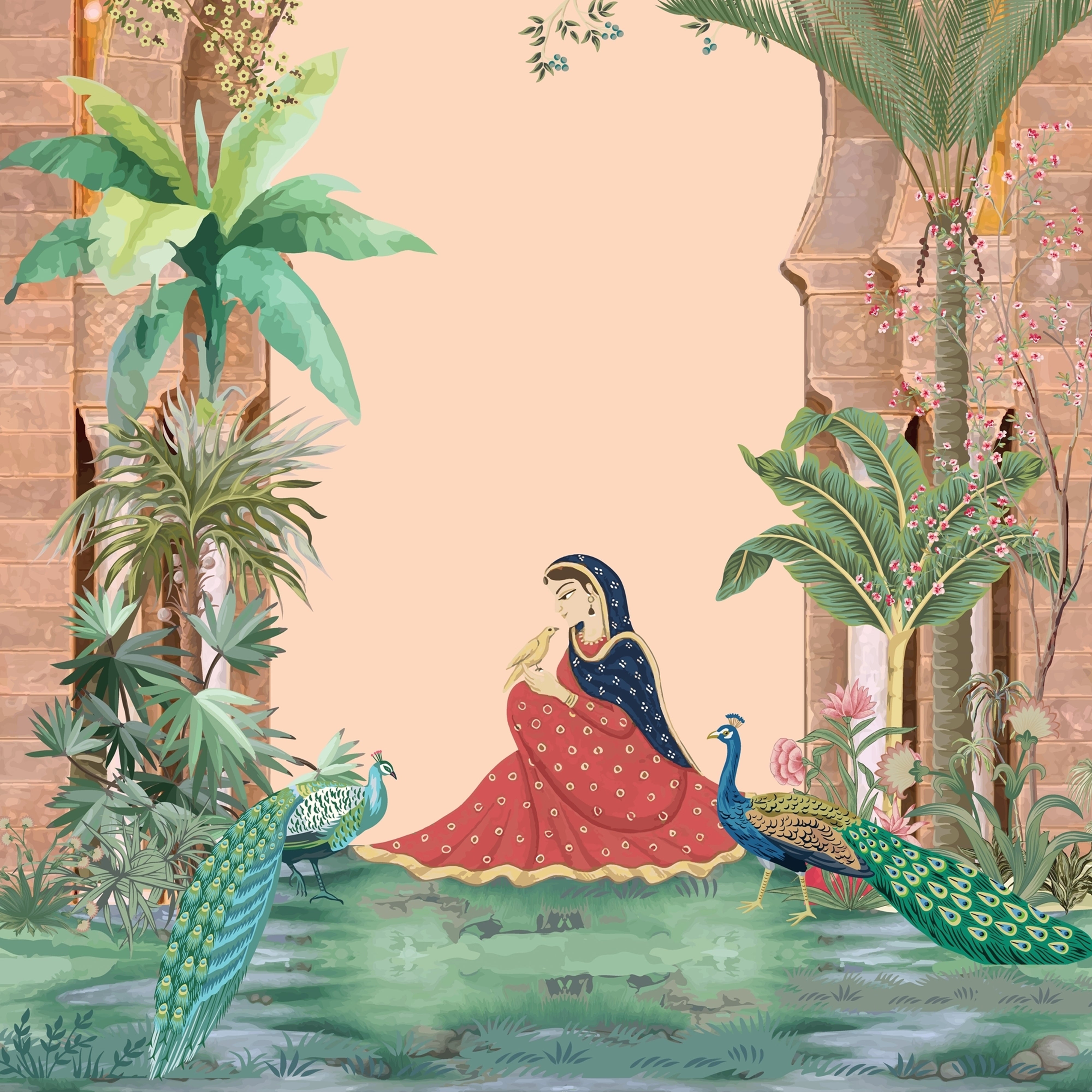 Nature’s Whisper to a Queen - Krutik Royal Wallpaper