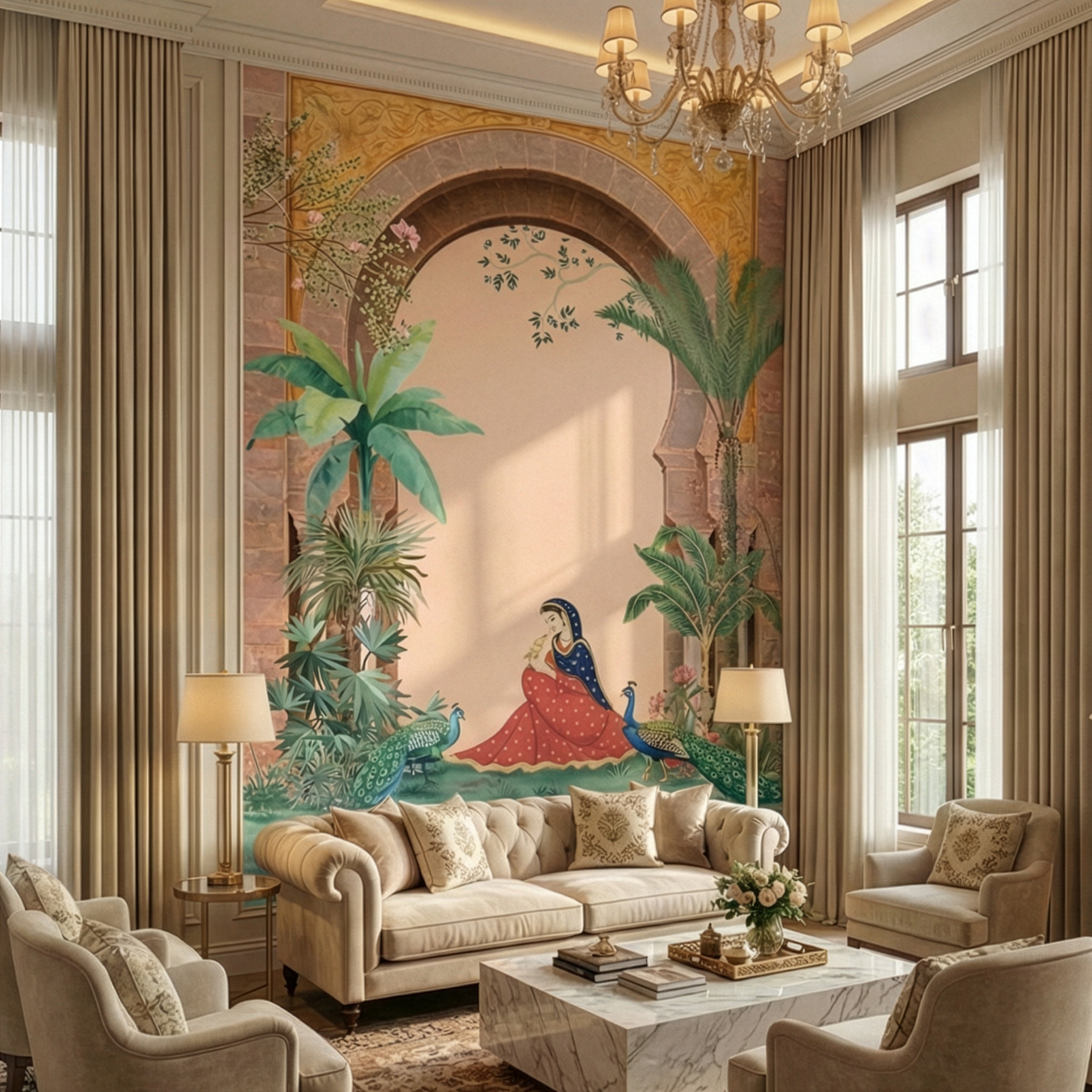 Nature’s Whisper to a Queen - Krutik Royal Wallpaper