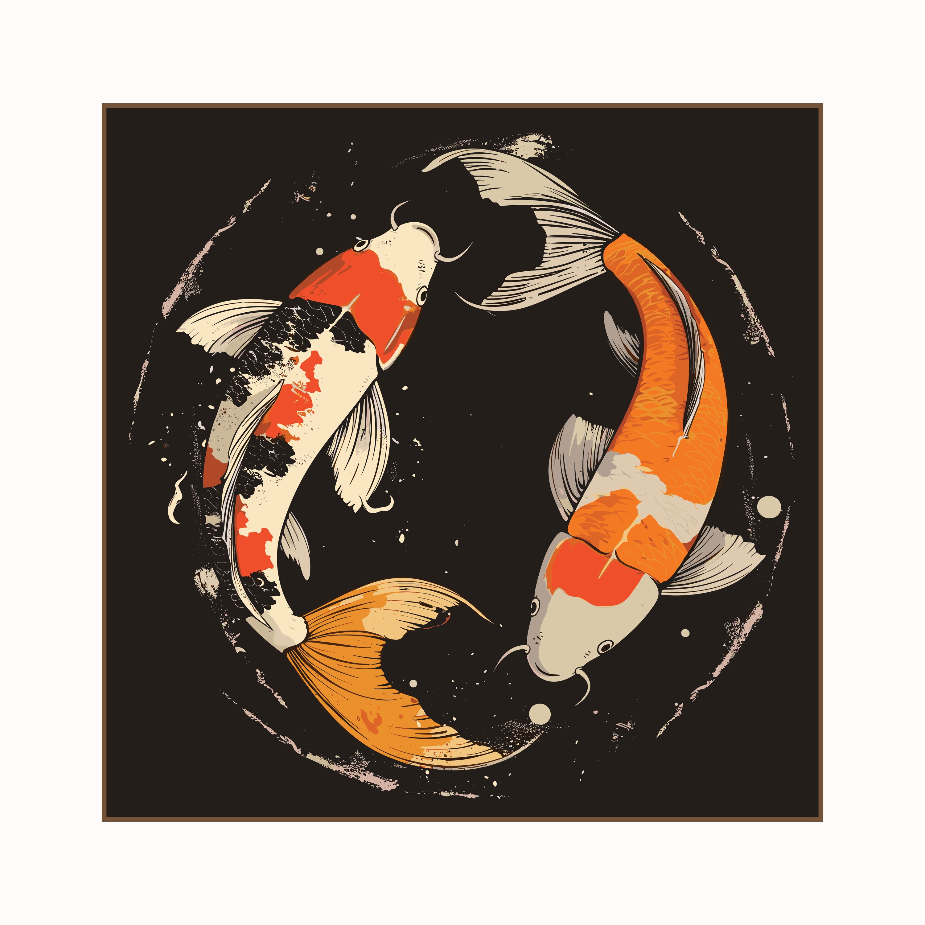 Koi Fish Canvas Painting – Harmony & Prosperity Wall Painting for Home.