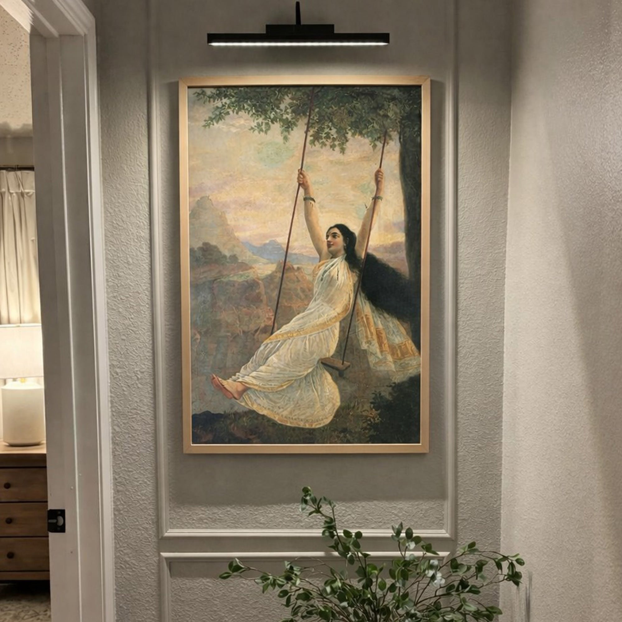 Raja Ravi Varma | Mohini on the Swing Wall Painting | Indian Classical Wall Art | Krutik