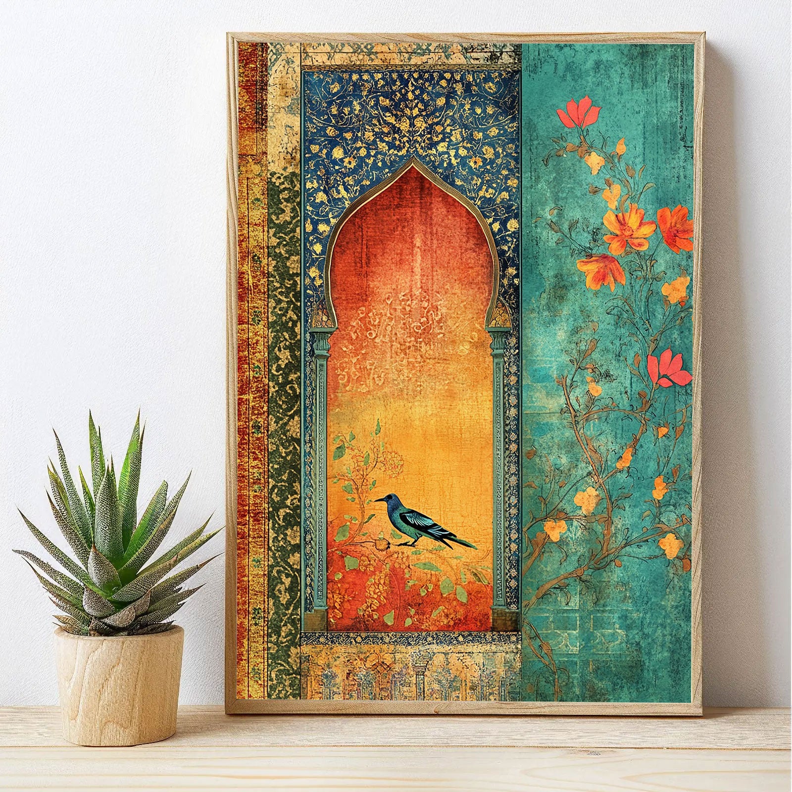 Whispers Through the Arch – Islamic Miniature-Inspired Wall Art