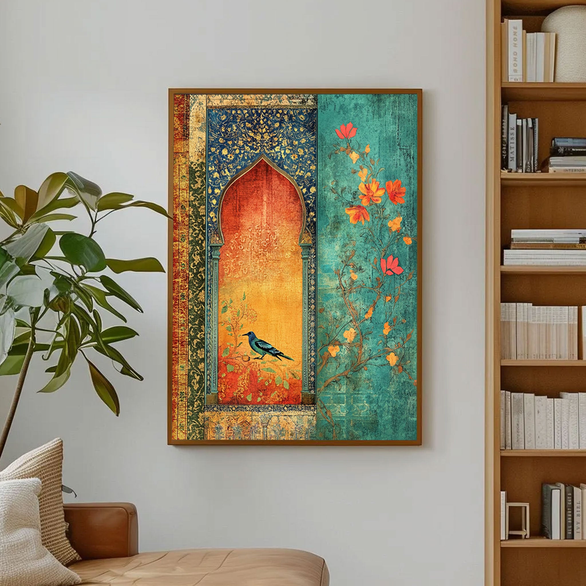 Whispers Through the Arch – Islamic Miniature-Inspired Wall Art