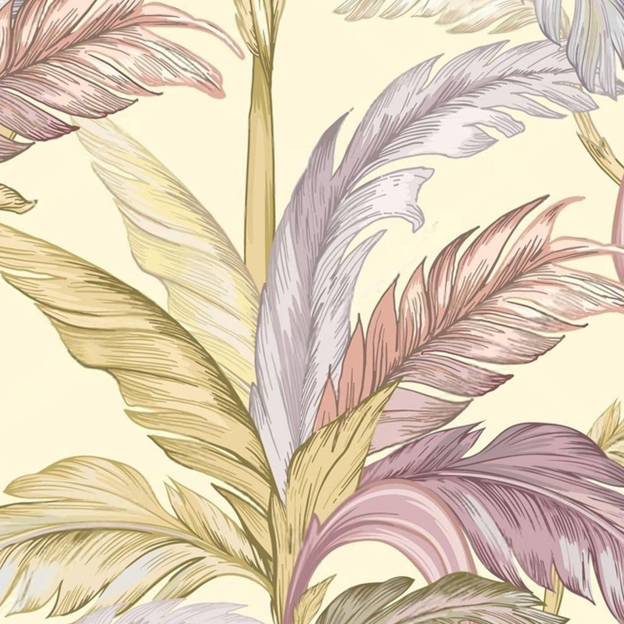 Tropical Whimsy – Multicolor Banana Leaf Wallpaper by Krutik