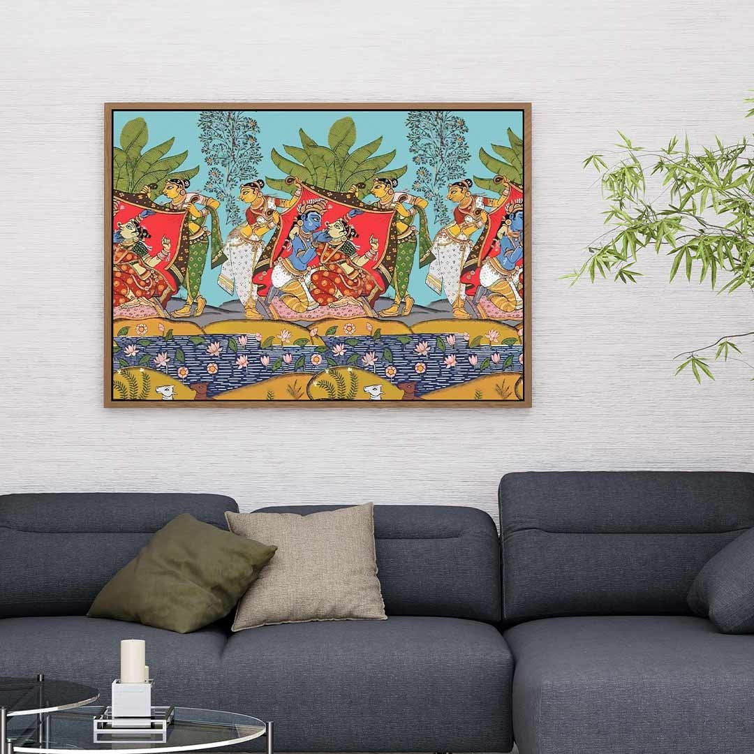 Sacred Serenade – Radha Krishna Pichwai Tapestry