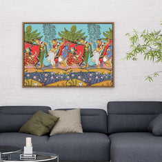 Sacred Serenade – Radha Krishna Pichwai Tapestry.