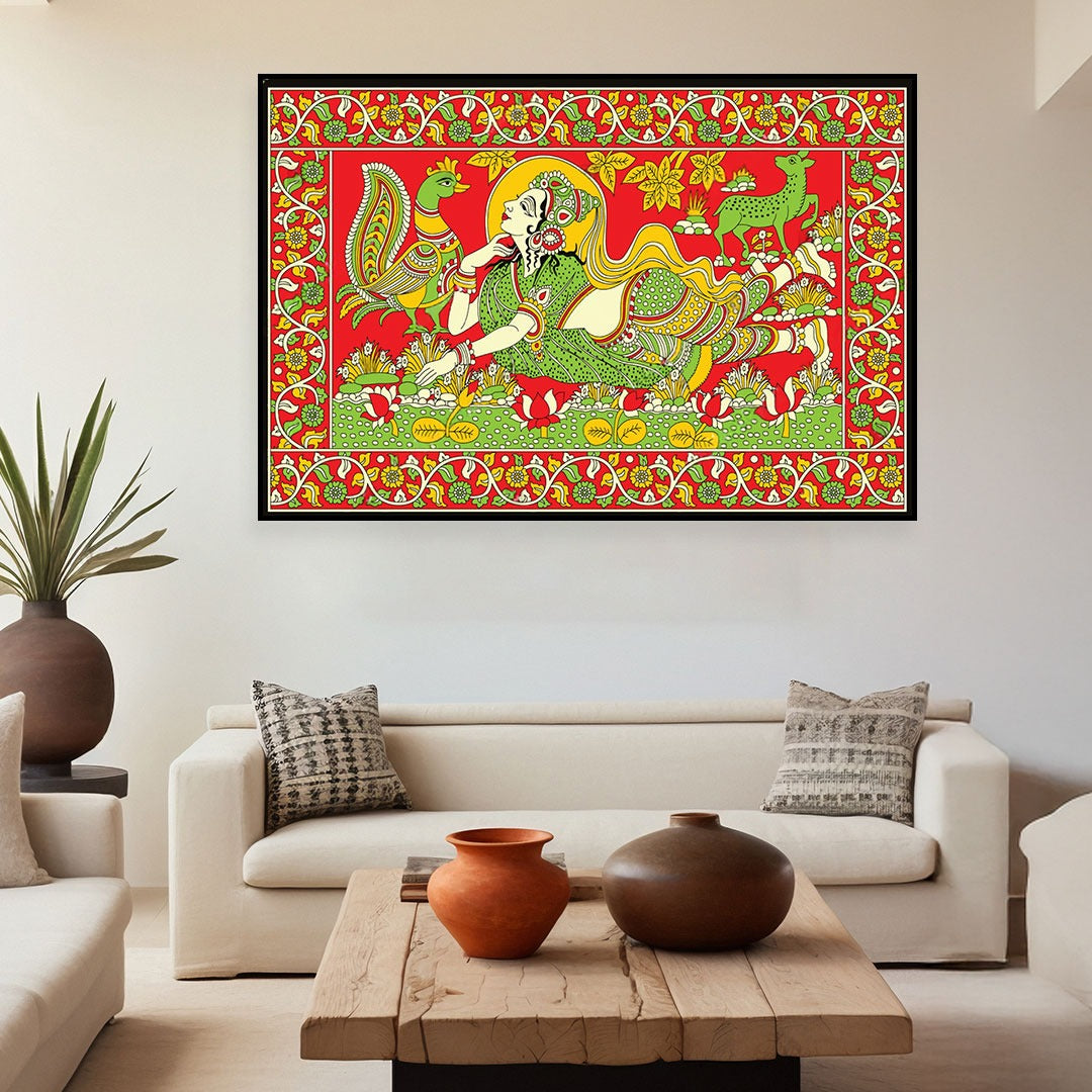 Daydreams in the Garden – A Kalamkari Tale of Wonder.