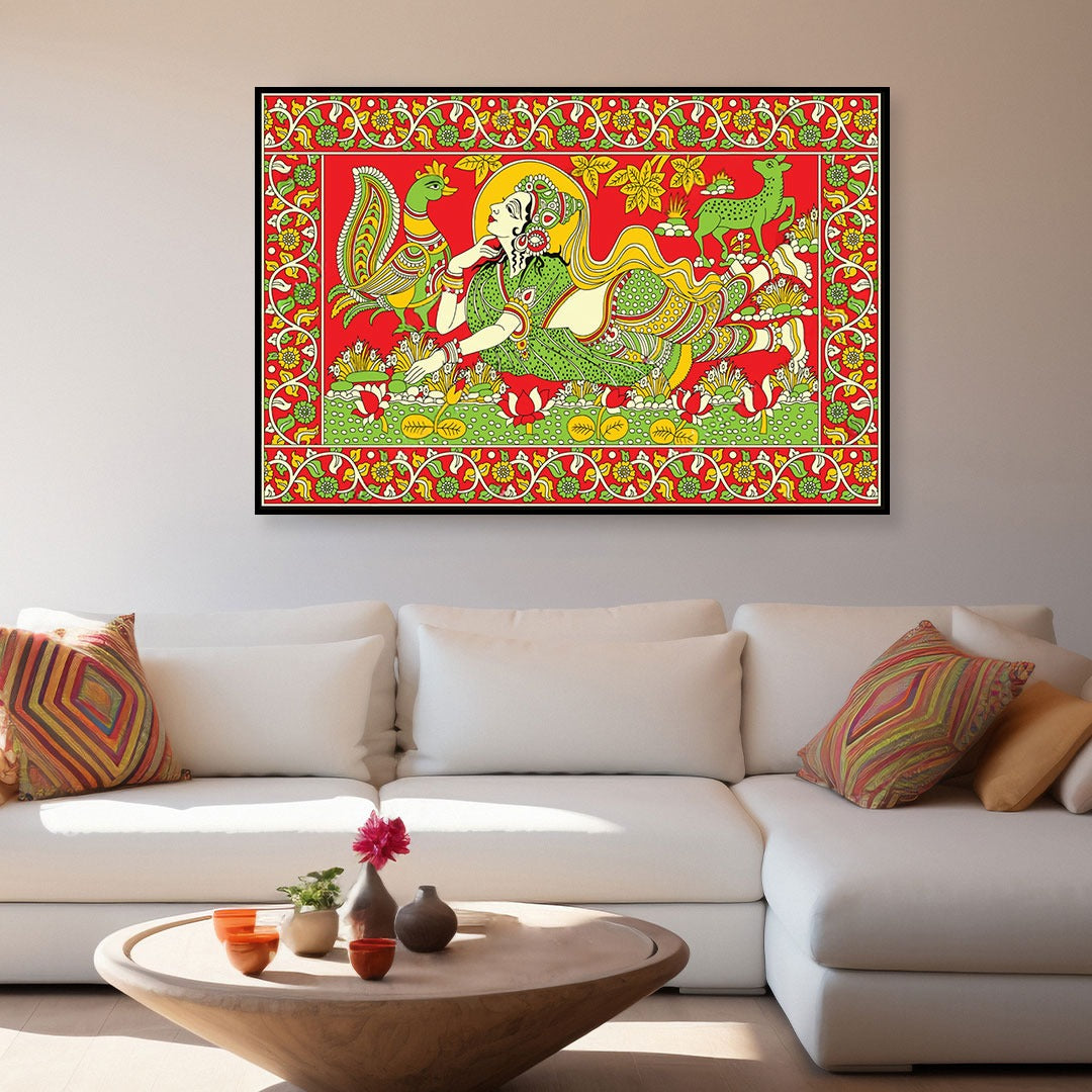 Daydreams in the Garden – A Kalamkari Tale of Wonder.
