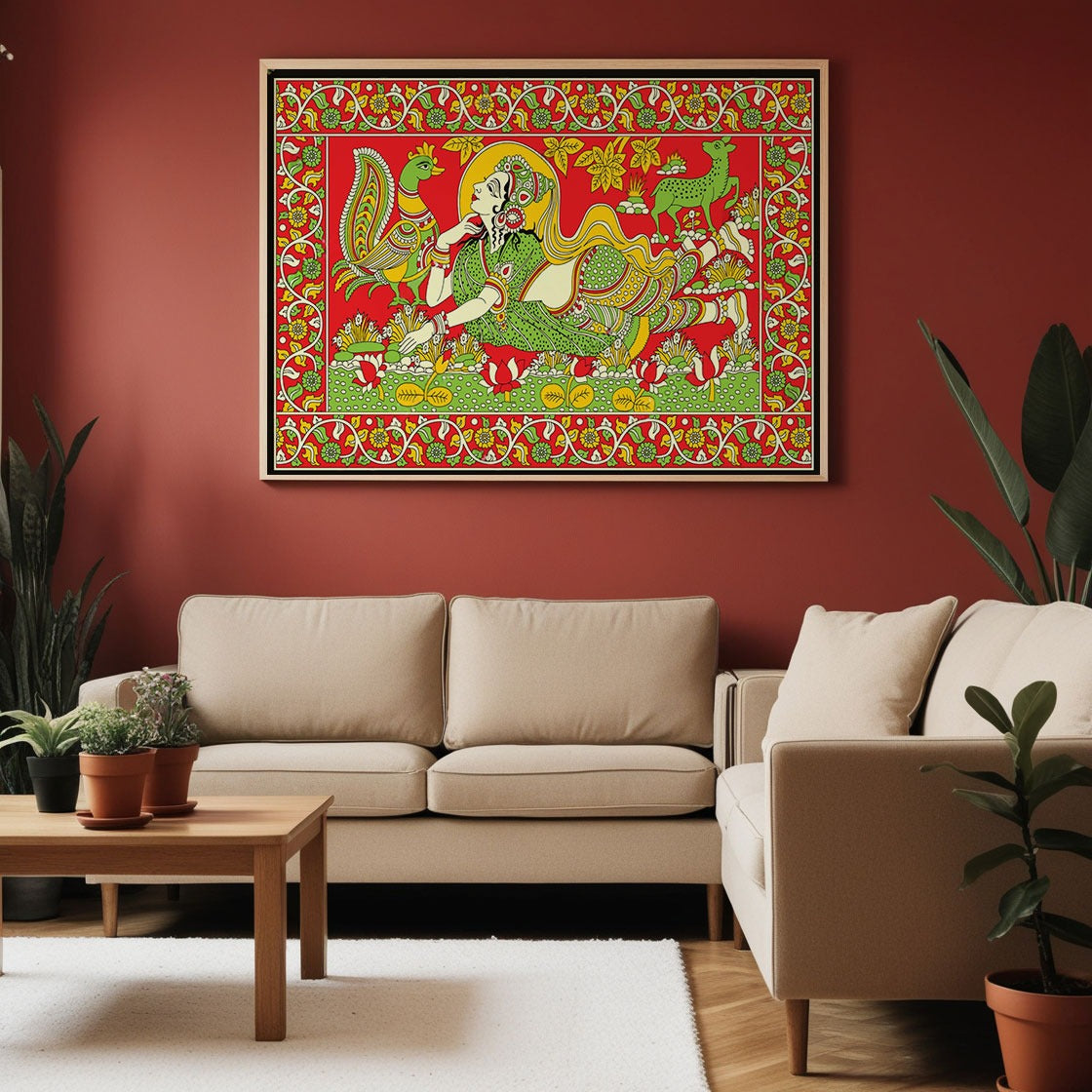Daydreams in the Garden – A Kalamkari Tale of Wonder.