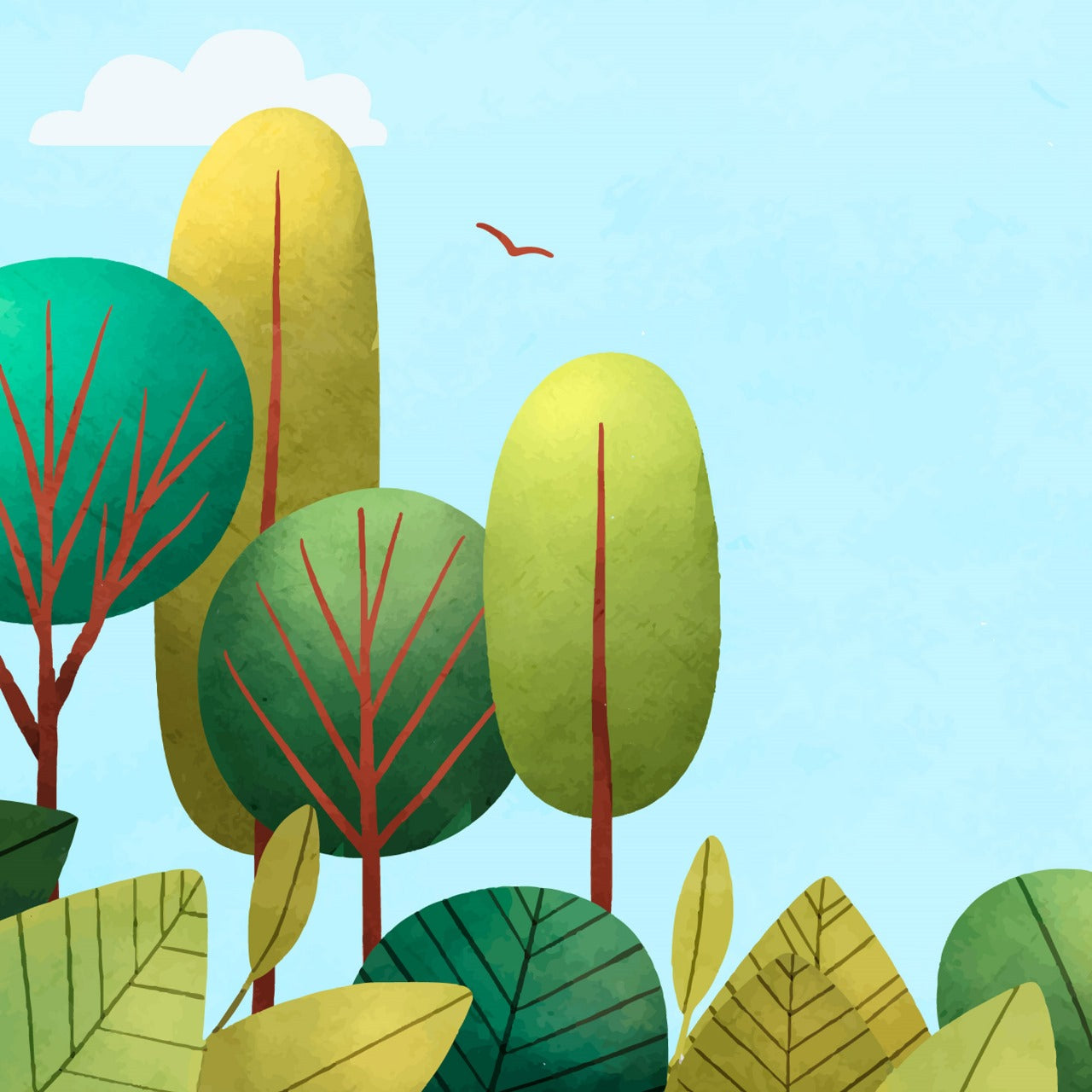 Watercolor Safari – Gentle Jungle Animal Wallpaper for Kids.