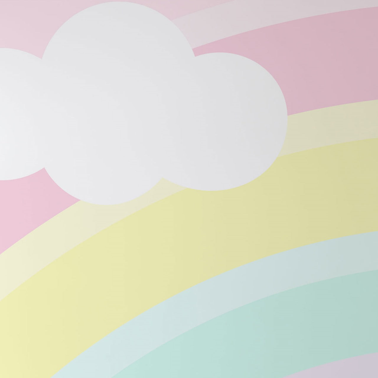 Pastel Rainbow Bliss – Cloudy Sky Wallpaper for Kids