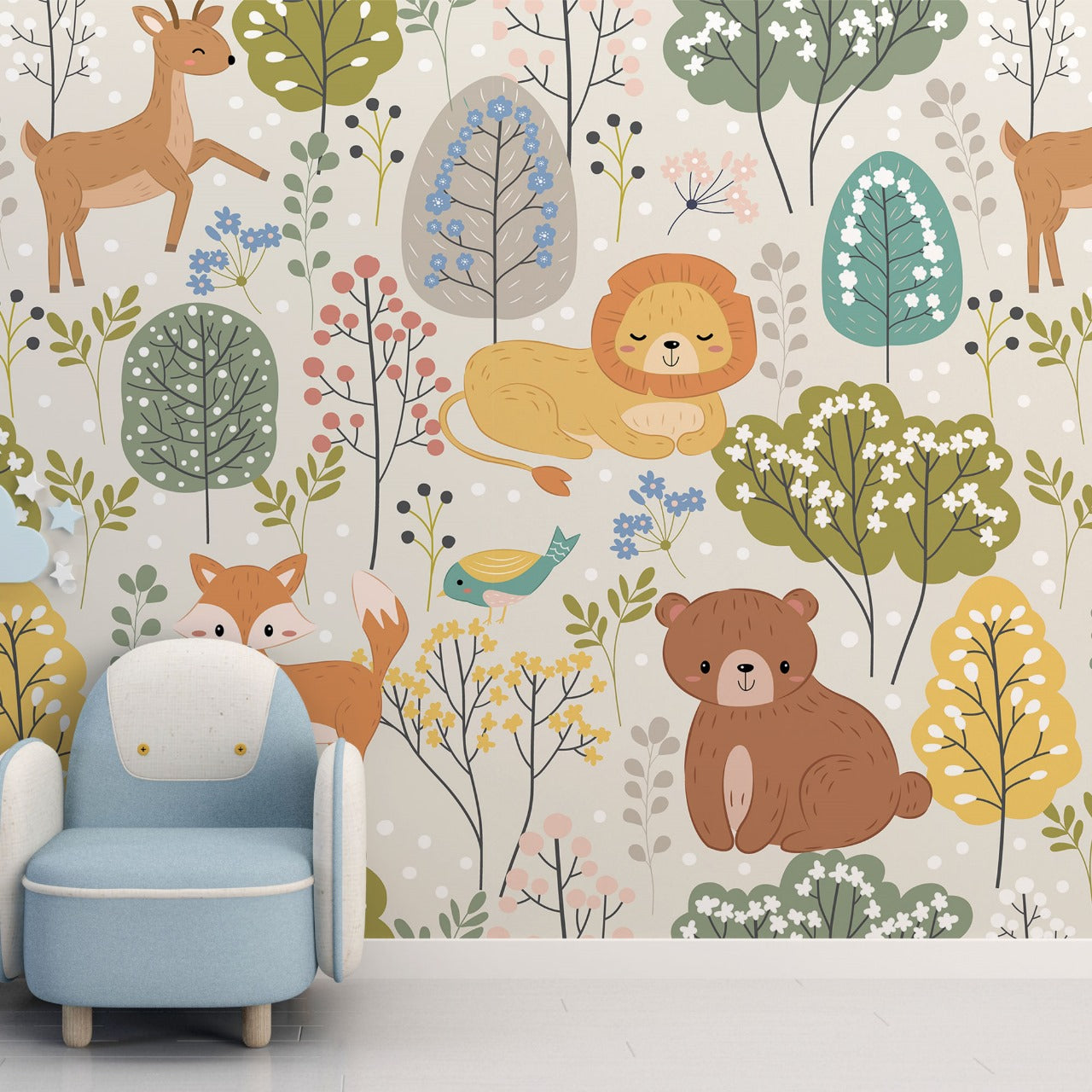 Woodland Wonders Animal Kids Wallpaper
