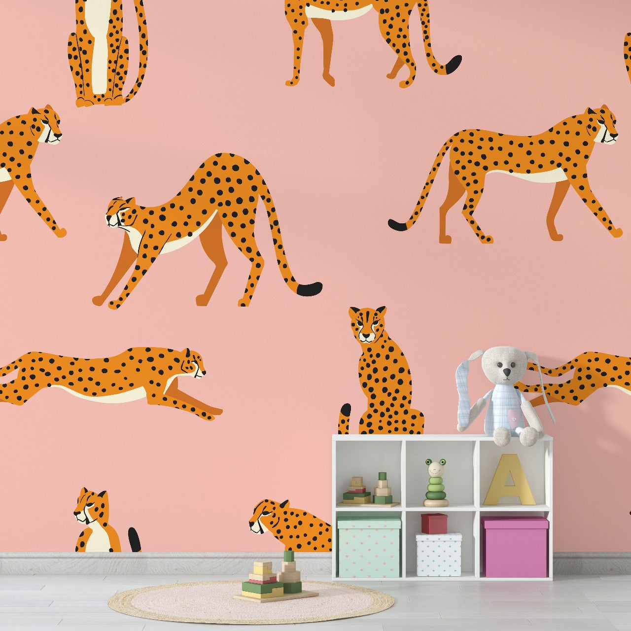 Playful Cheetahs Kids Wallpaper