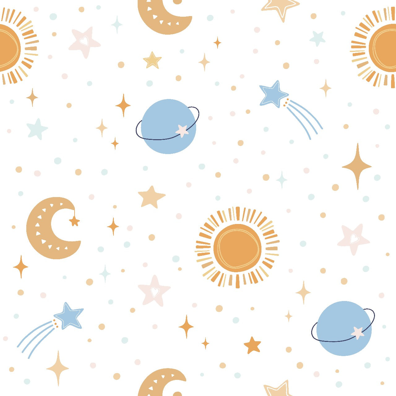 Starlit Universe Kids Wallpaper