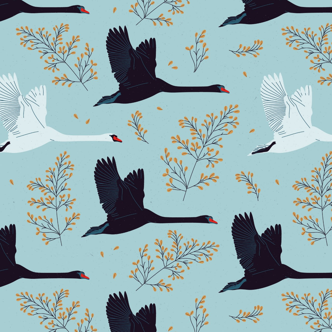 Soaring Swans Kids Wallpaper