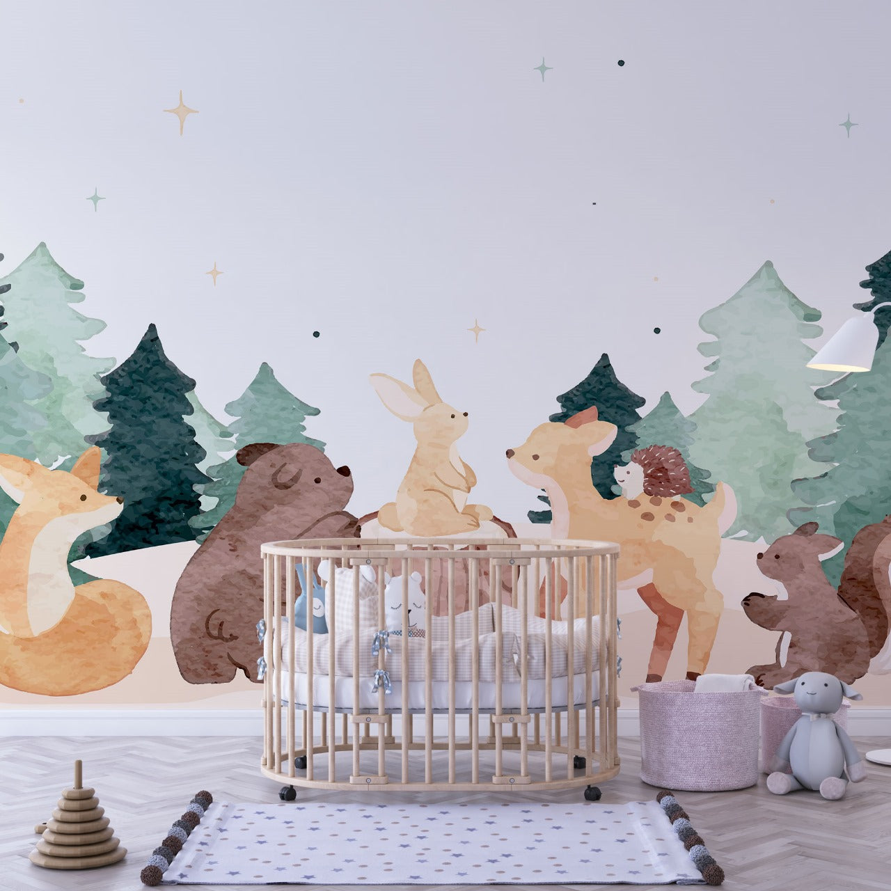 Enchanted Forest Friends Kids Wallpaper