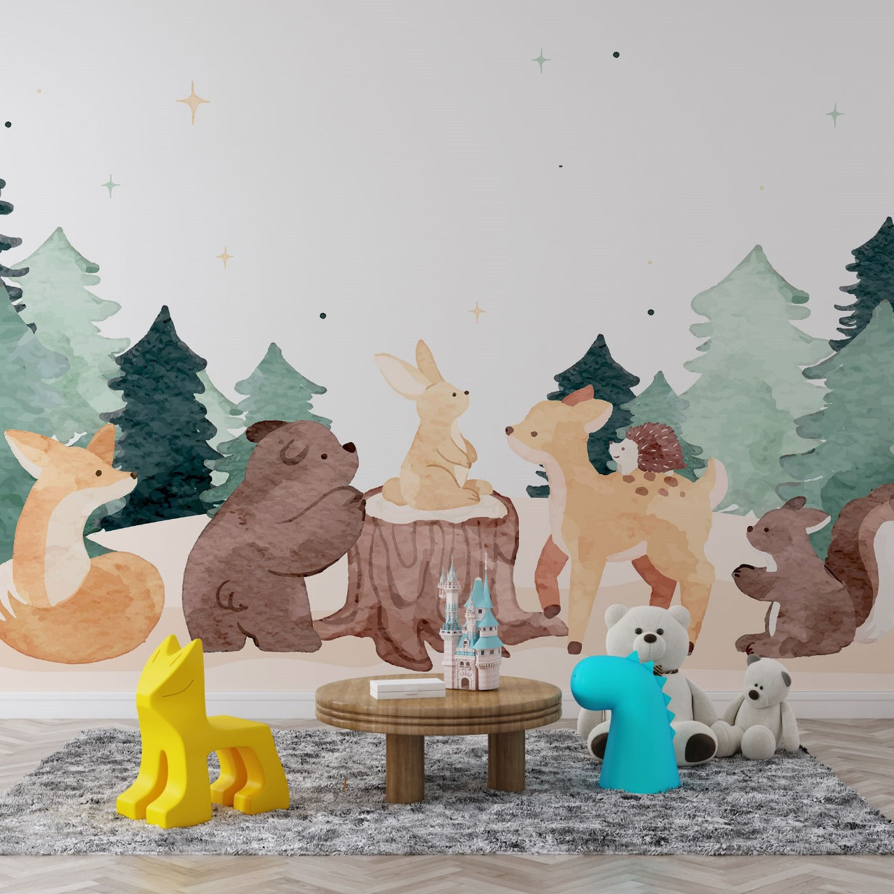 Enchanted Forest Friends Kids Wallpaper