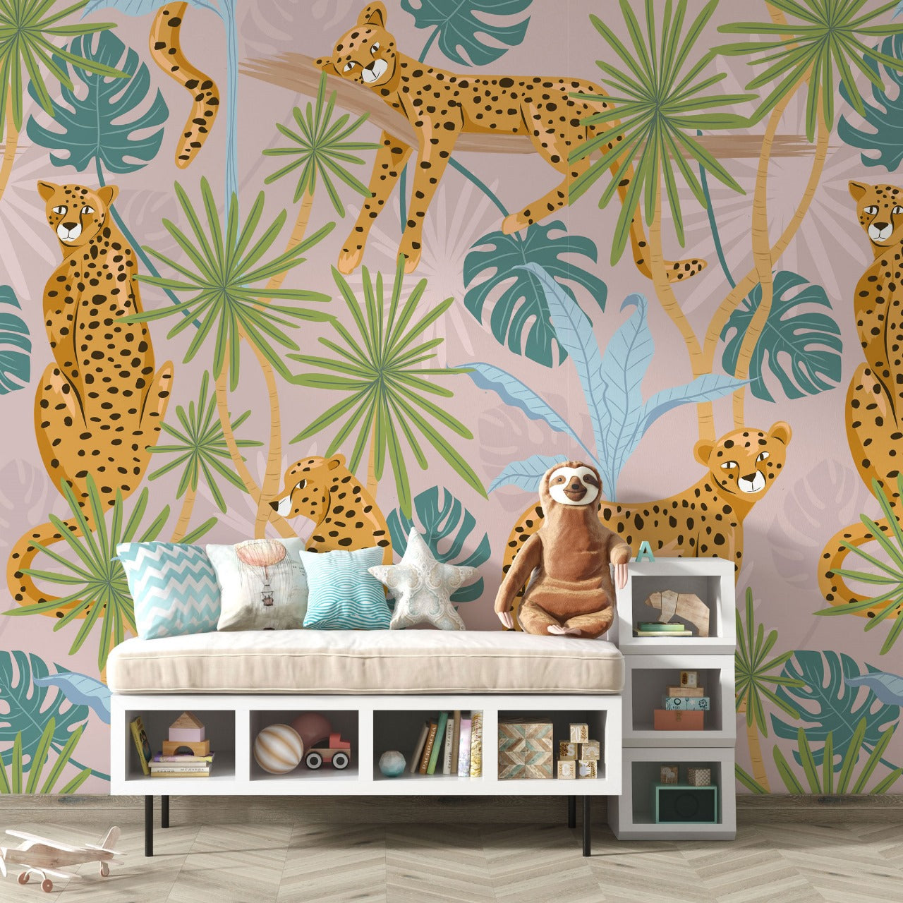 Jungle Cheetahs Kids Wallpaper