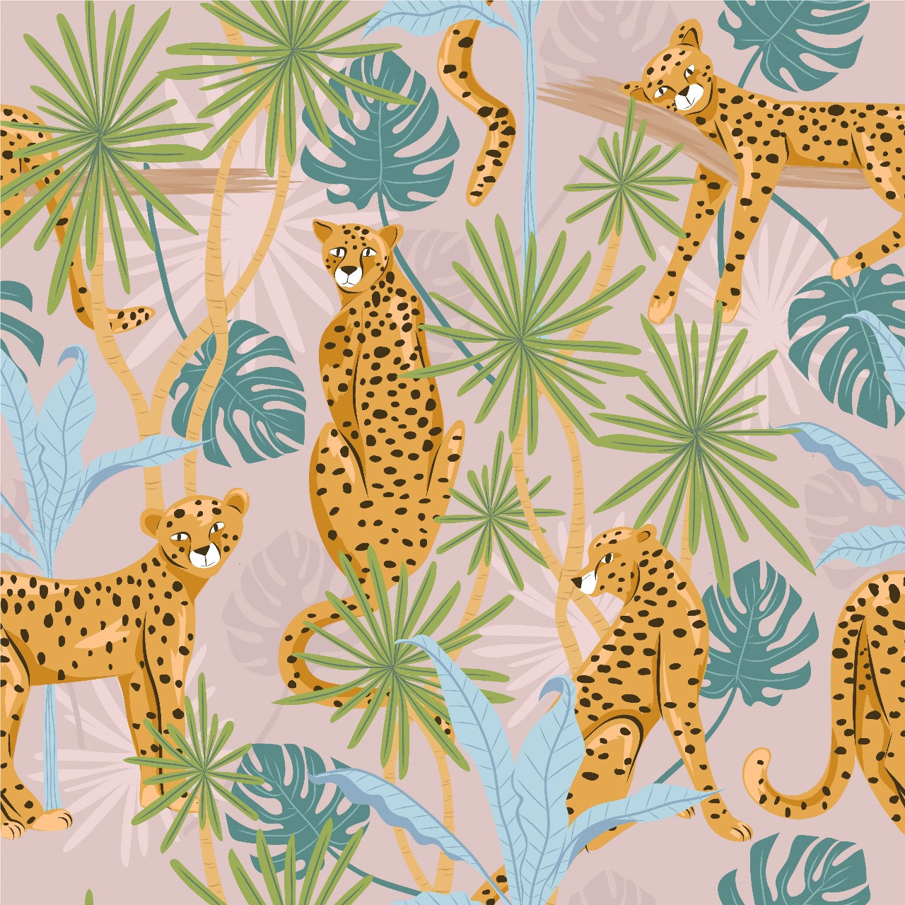 Jungle Cheetahs Kids Wallpaper